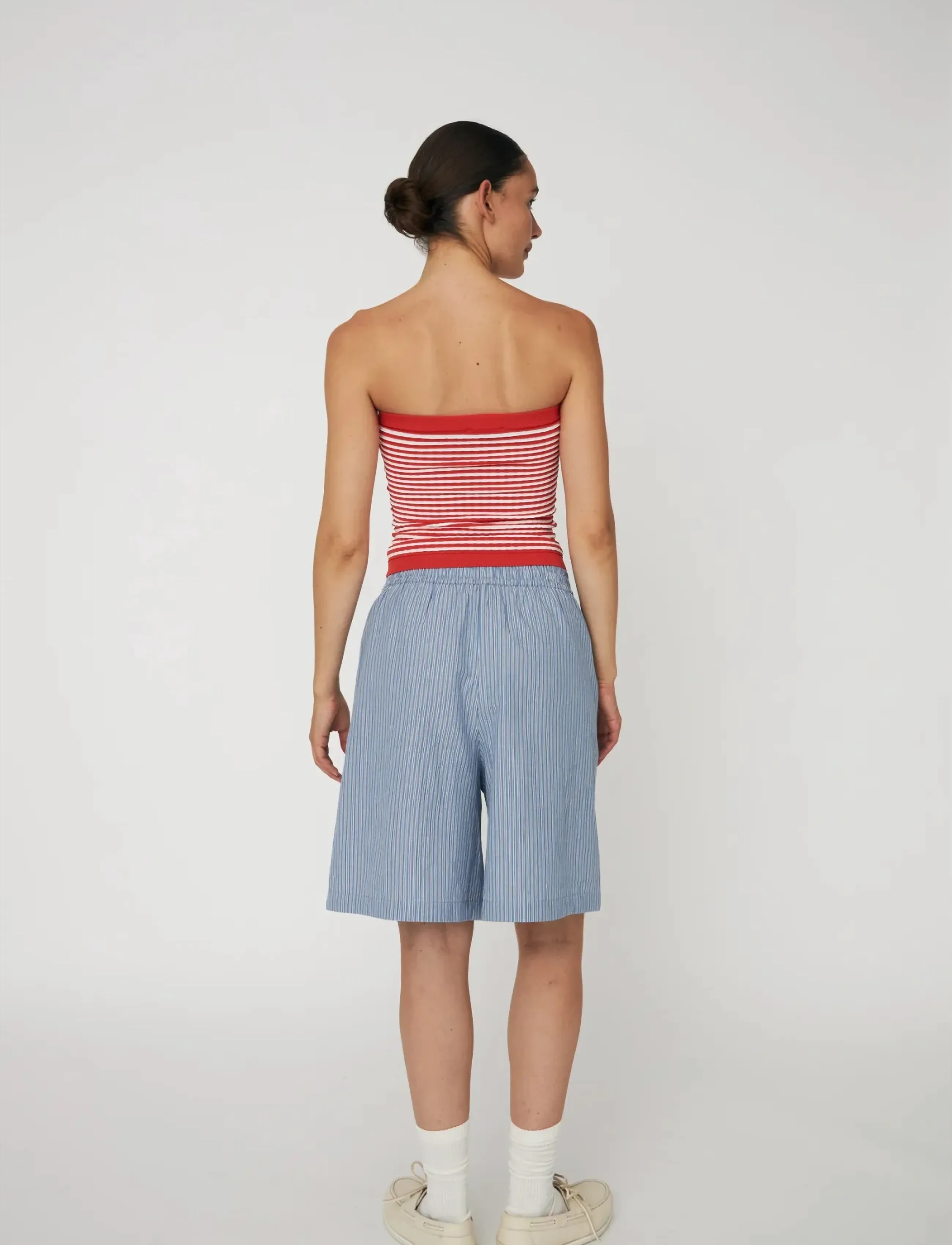 Stella Nova - Striped Anchor Embroidered Shorts - rennot shortsit - 313 blue stripes - 3