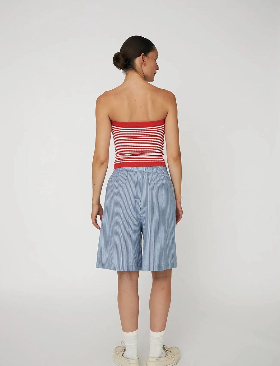 Stella Nova - Striped Anchor Embroidered Shorts - rennot shortsit - 313 blue stripes - 3