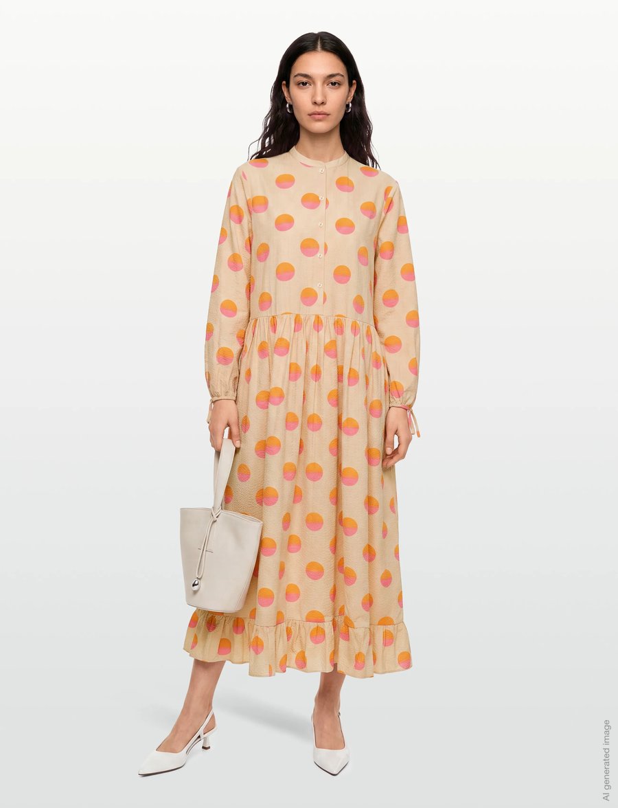 Stella Nova - Big Dot Maxi Dress - aftenkjoler - creme/red dots - 0