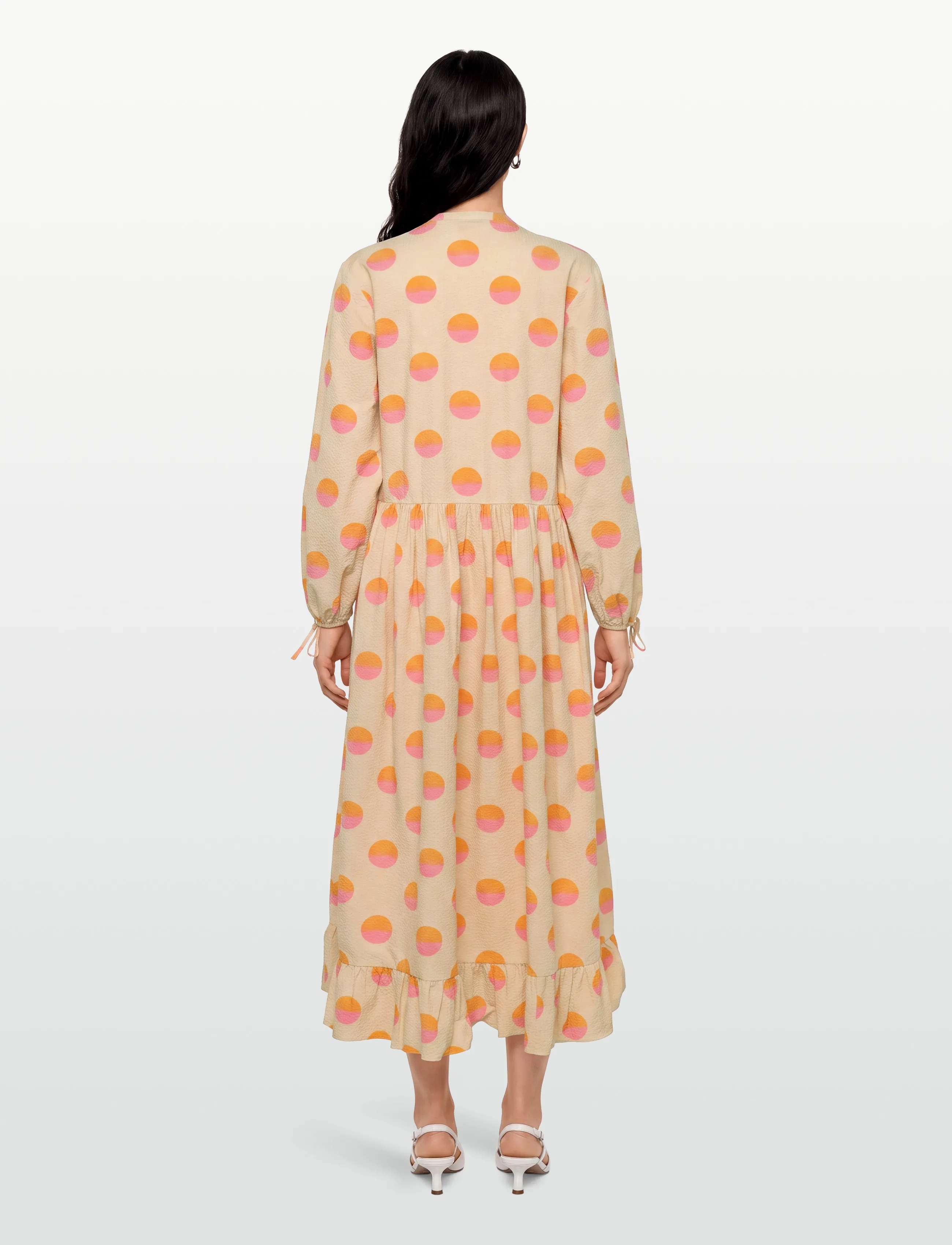 Stella Nova - Big Dot Maxi Dress - aftenkjoler - creme/red dots - 4