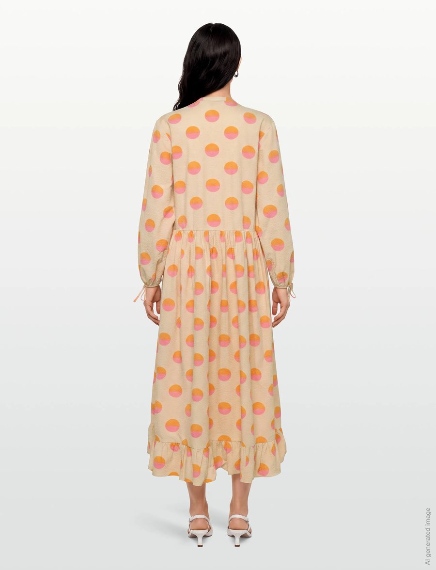 Stella Nova - Big Dot Maxi Dress - aftenkjoler - creme/red dots - 4