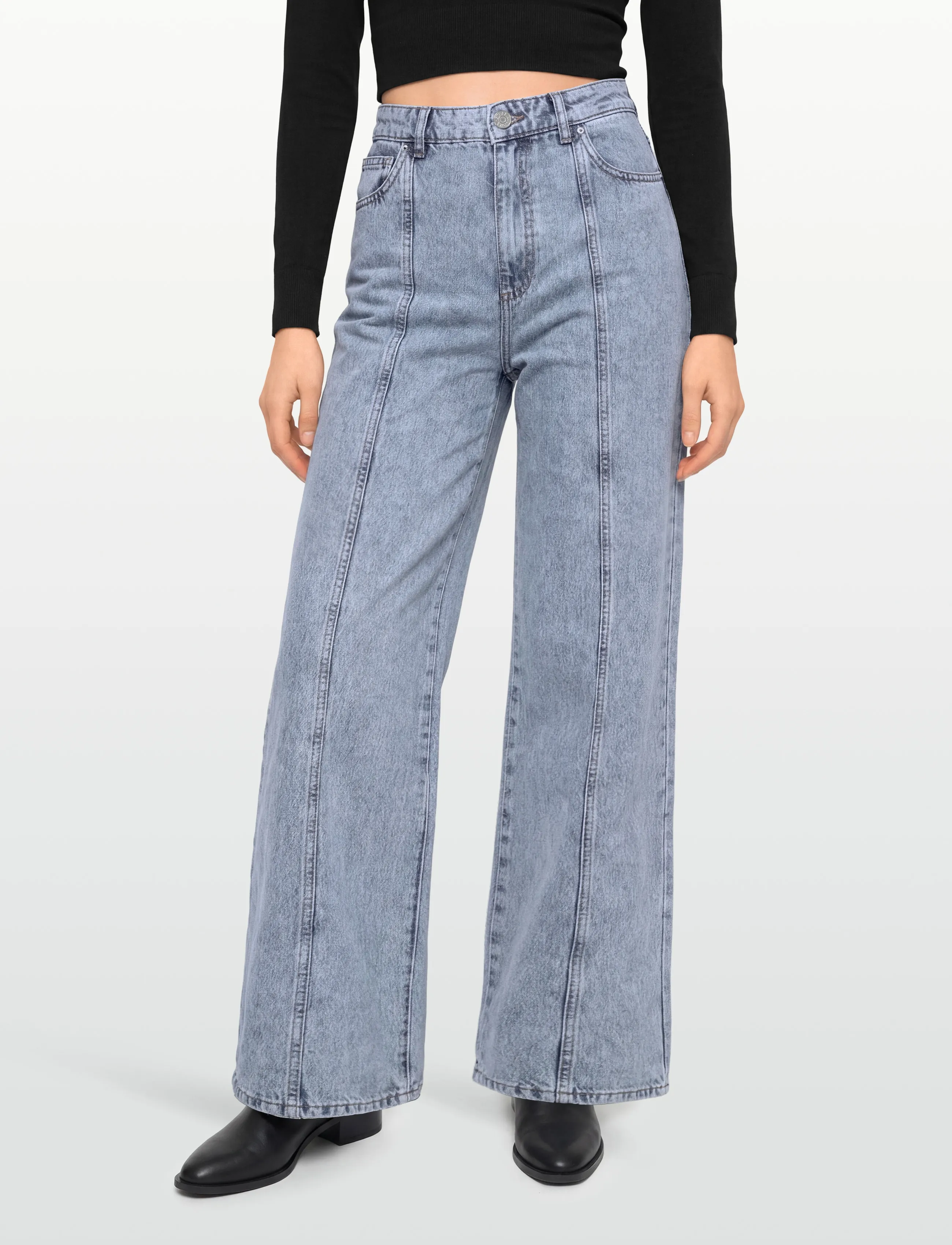 Stella Nova - Moon Washed Denim Pants - hosen mit weitem bein - denim moon wash - 3