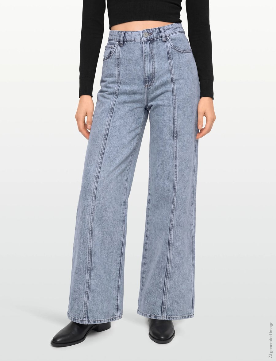 Stella Nova - Moon Washed Denim Pants - hosen mit weitem bein - denim moon wash - 3