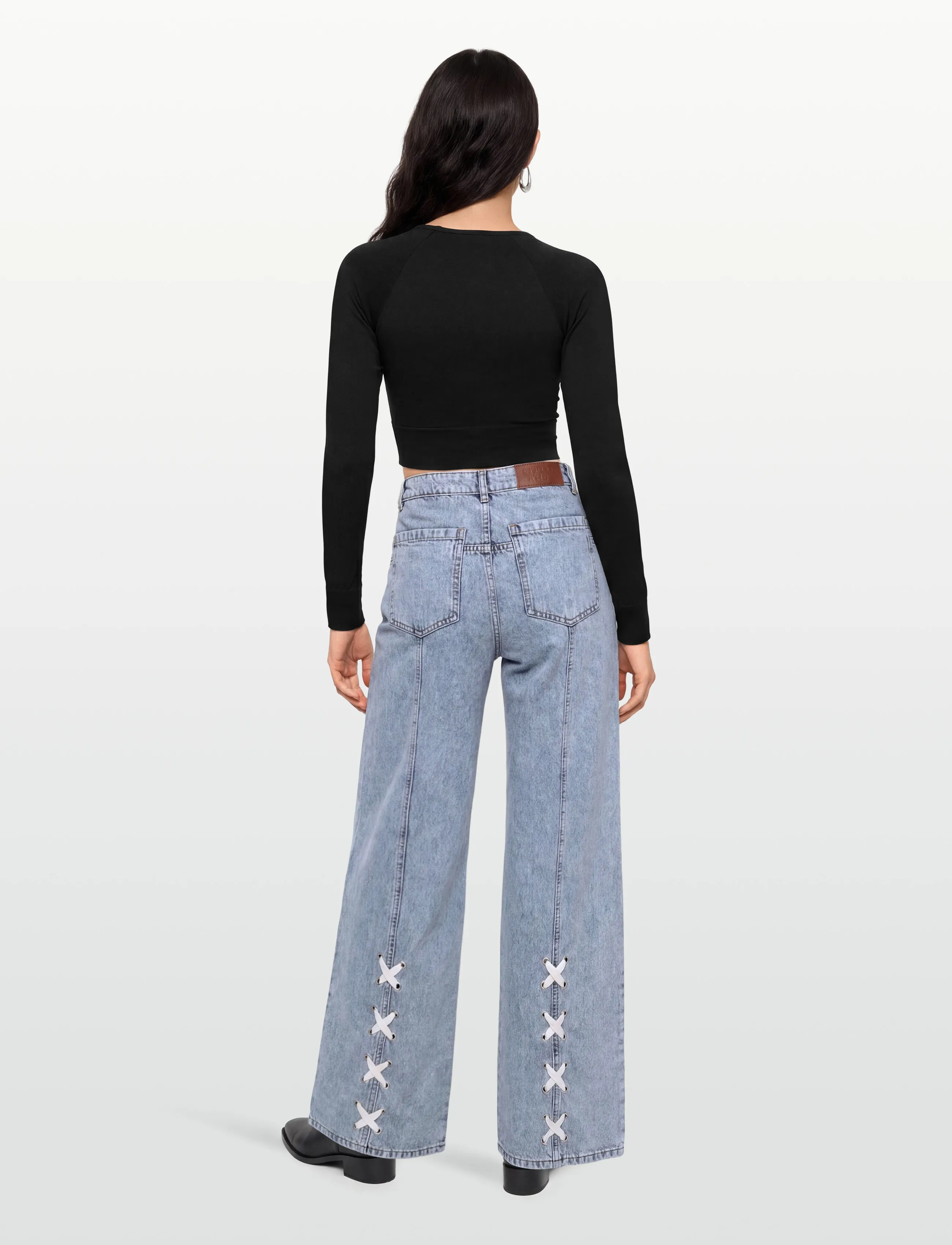 Stella Nova - Moon Washed Denim Pants - hosen mit weitem bein - denim moon wash - 4