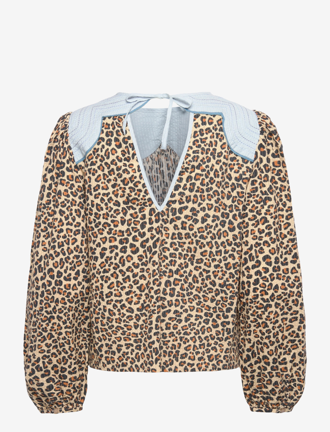 Stella Nova - Leopard Blouse with Embroidery - långärmade blusar - leopard - 1