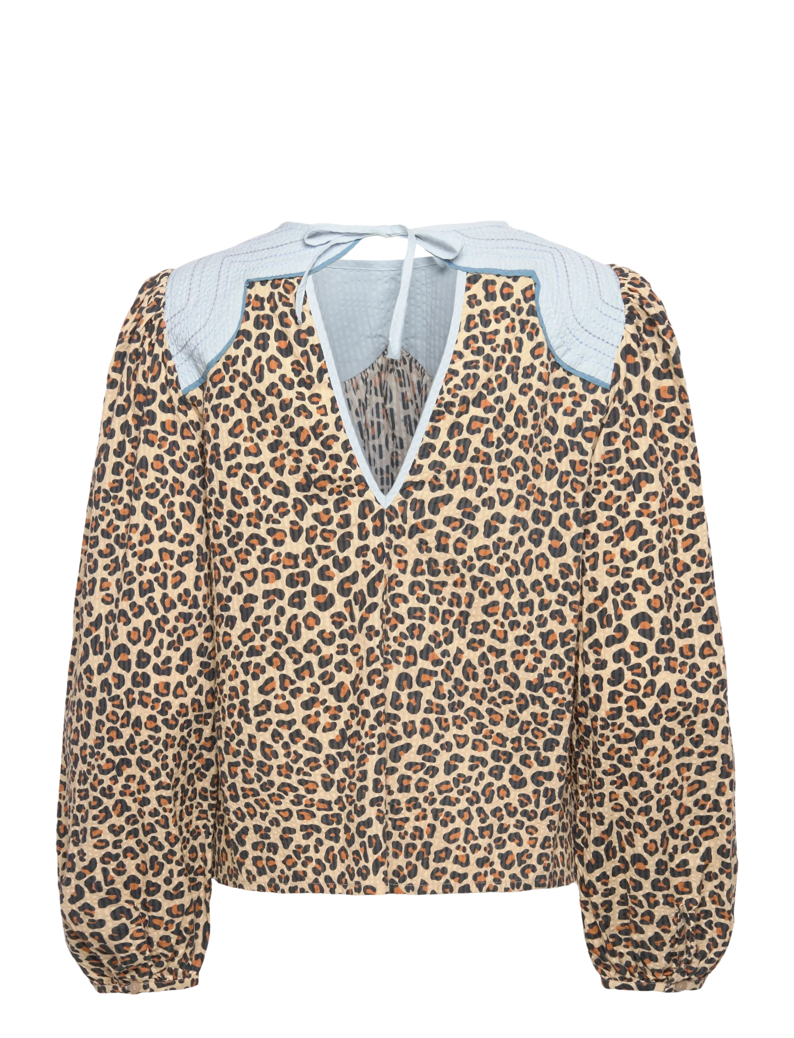 Stella Nova - Leopard Blouse with Embroidery - blūzes ar garām piedurknēm - leopard - 1