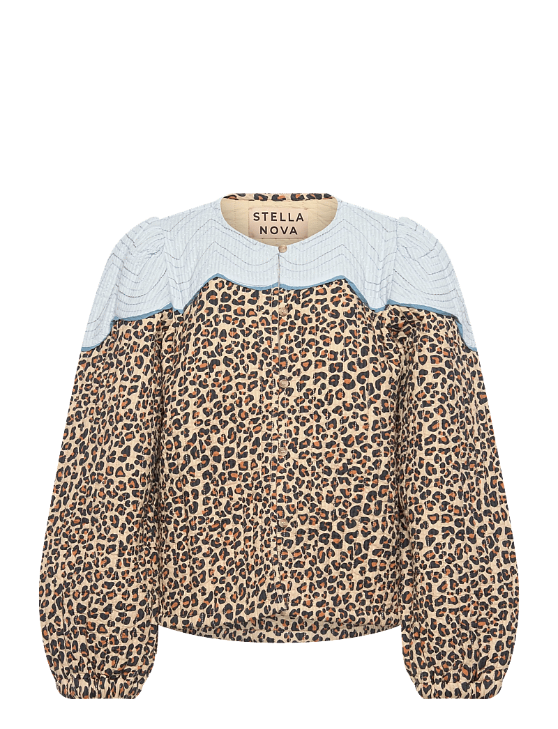 Stella Nova - Leopard Jacket with Clouds - quiltede jakker - leopard - 0