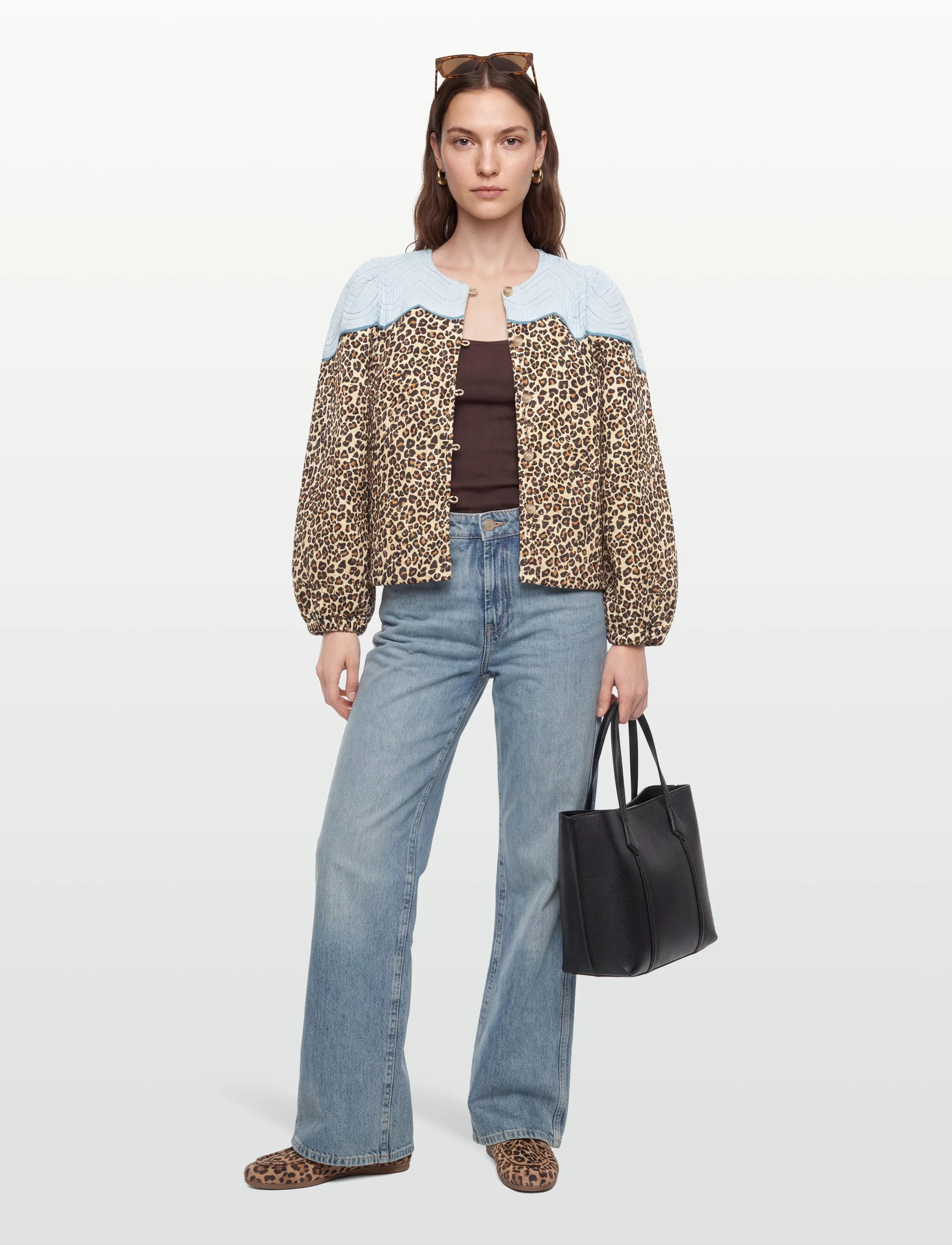Stella Nova Leopard Jacket With Clouds, 38, Jackets, Braun - Quilted Frauen