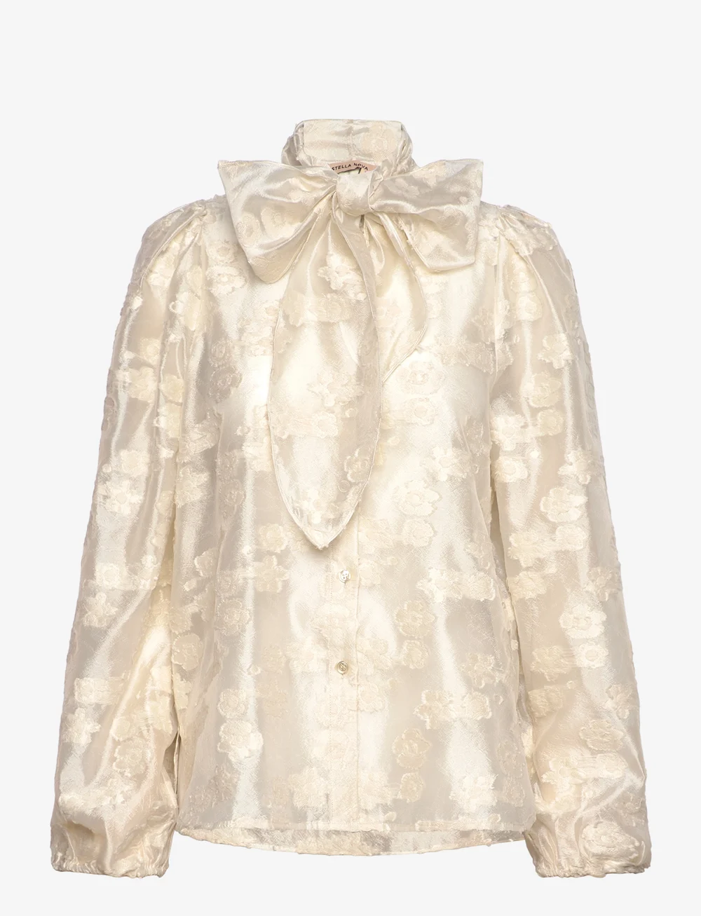 Stella Nova - Blouse with tie band at neck - pikkade varrukatega pluusid - creme brÛlÉe - 0