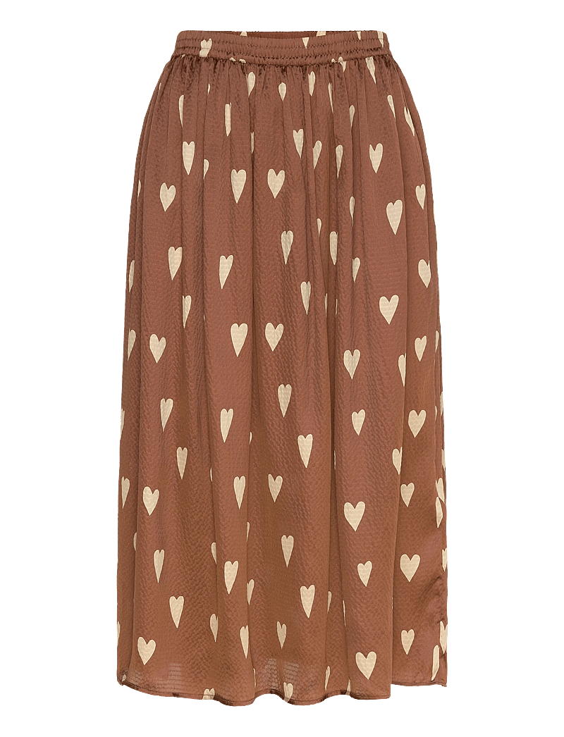 Stella Nova - Heart printed Silk Skirt - midi-röcke - hearts - 0