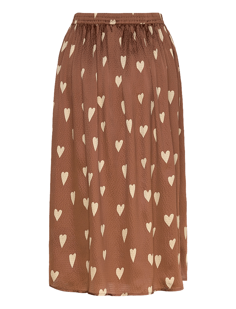 Stella Nova - Heart printed Silk Skirt - midi-röcke - hearts - 1