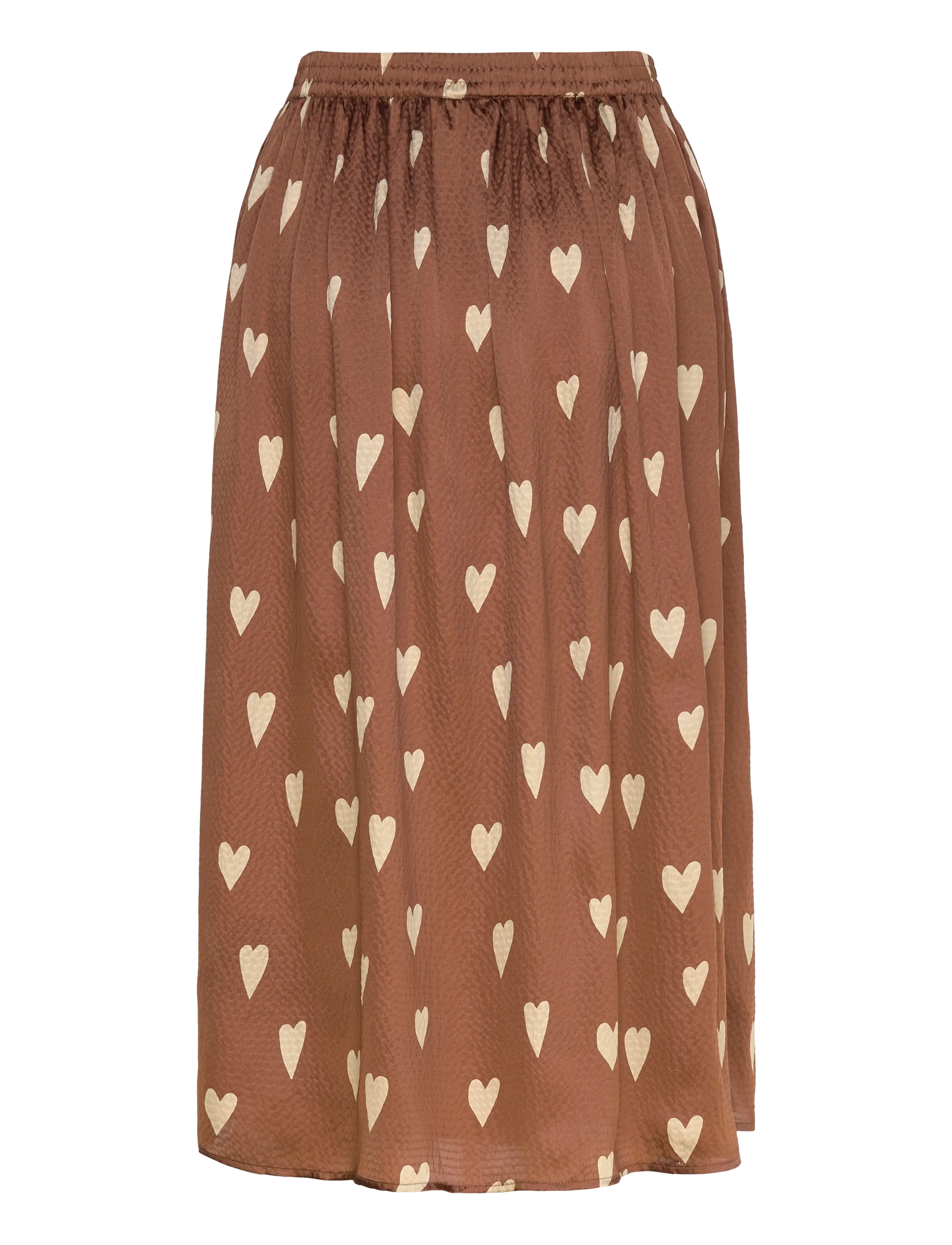 Stella Nova - Heart printed Silk Skirt - midi-röcke - hearts - 1