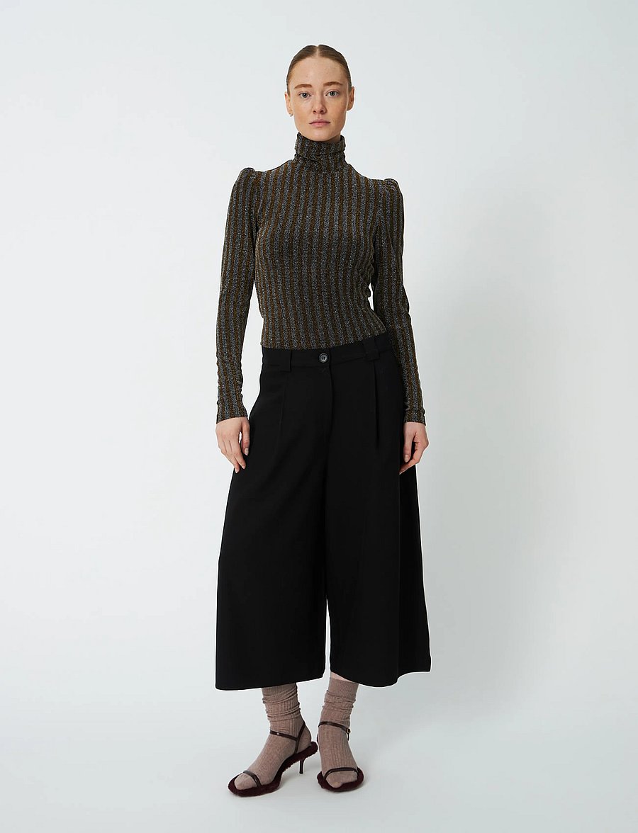 Stella Nova - Cropped Mid-Waist Pant - culottes - black - 0