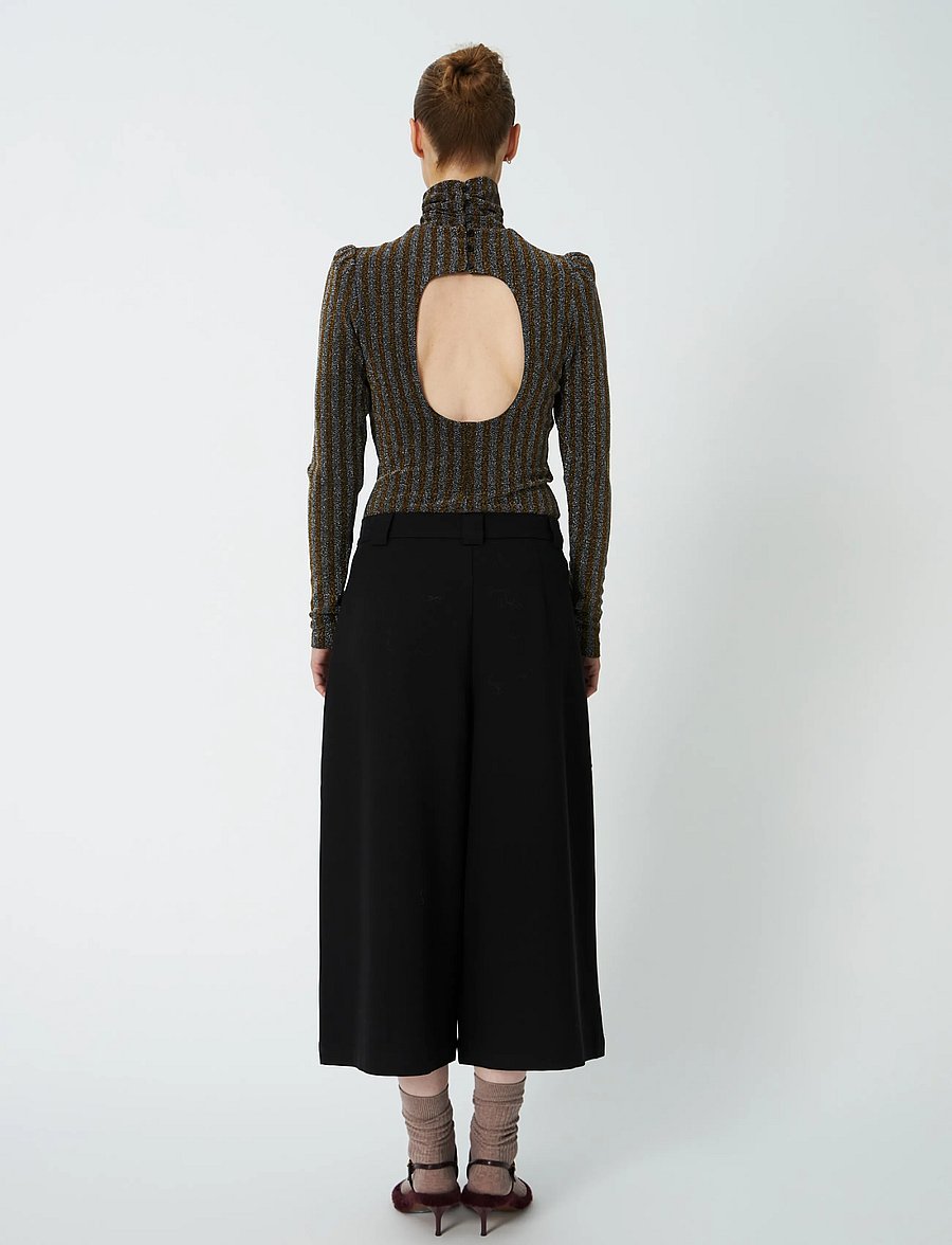Stella Nova - Cropped Mid-Waist Pant - culottes - black - 3
