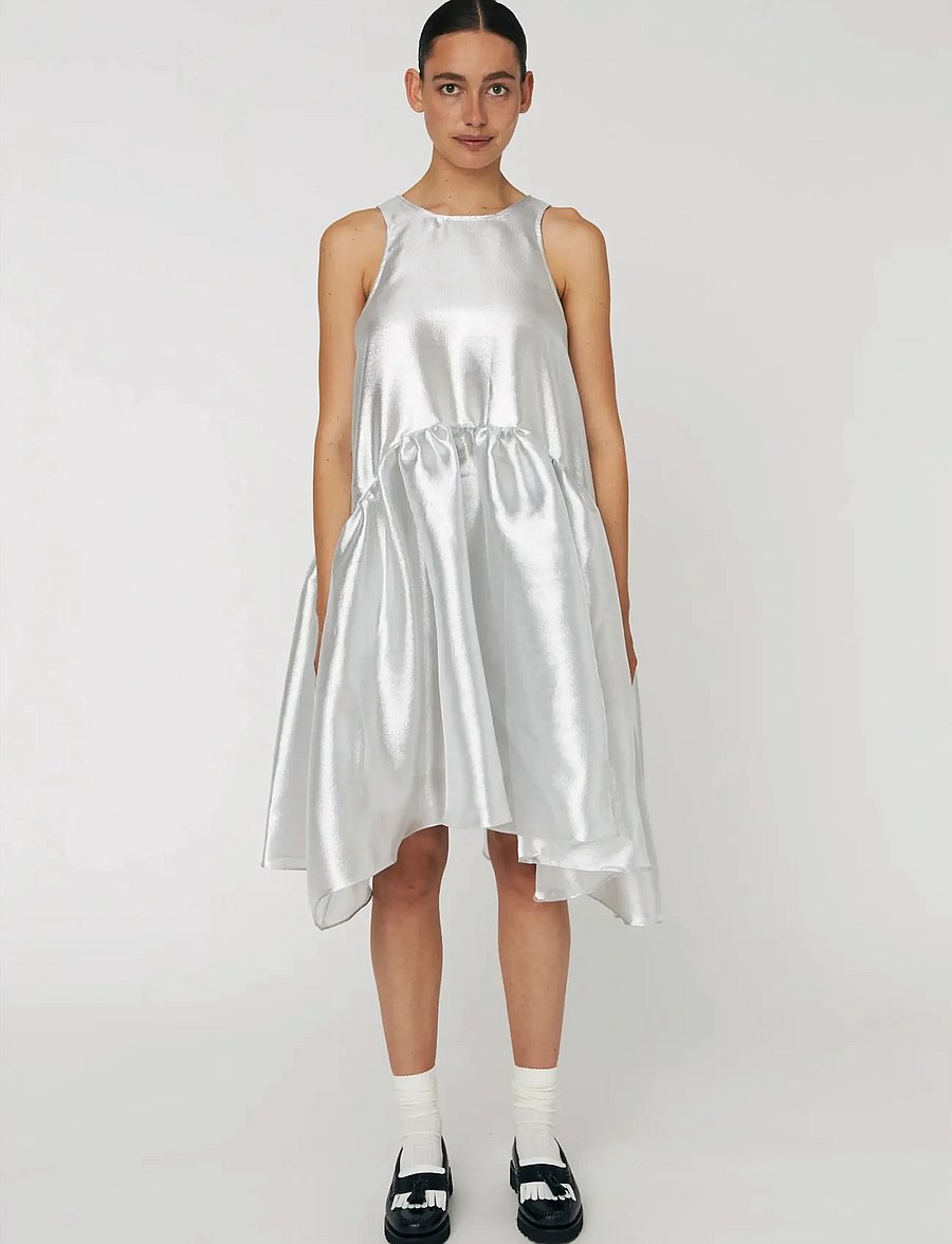 Stella Nova - Silver Midi Dress - party dresses - 914 pearl silver - 0