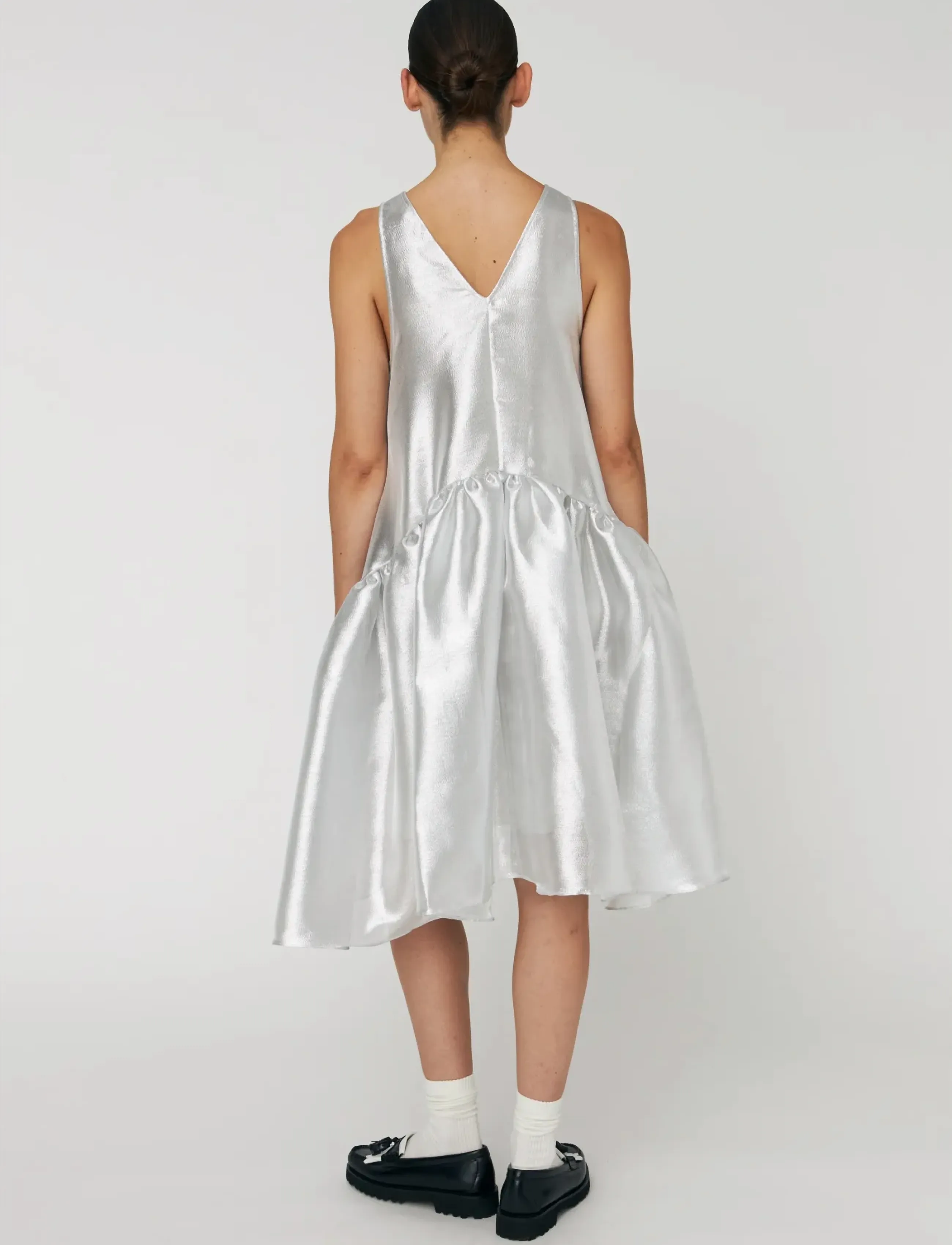Stella Nova - Silver Midi Dress - party dresses - 914 pearl silver - 3