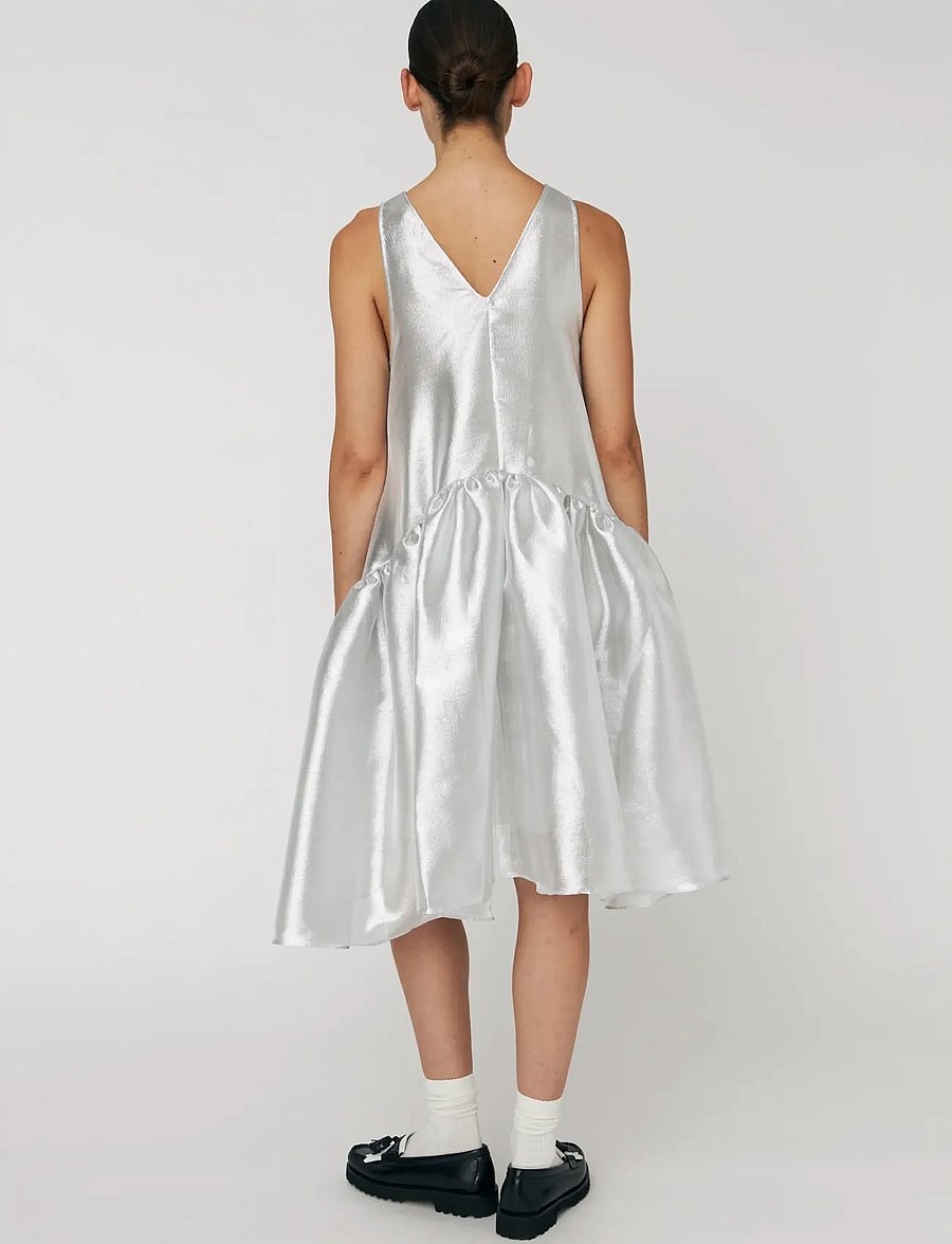 Stella Nova - Silver Midi Dress - party dresses - 914 pearl silver - 3