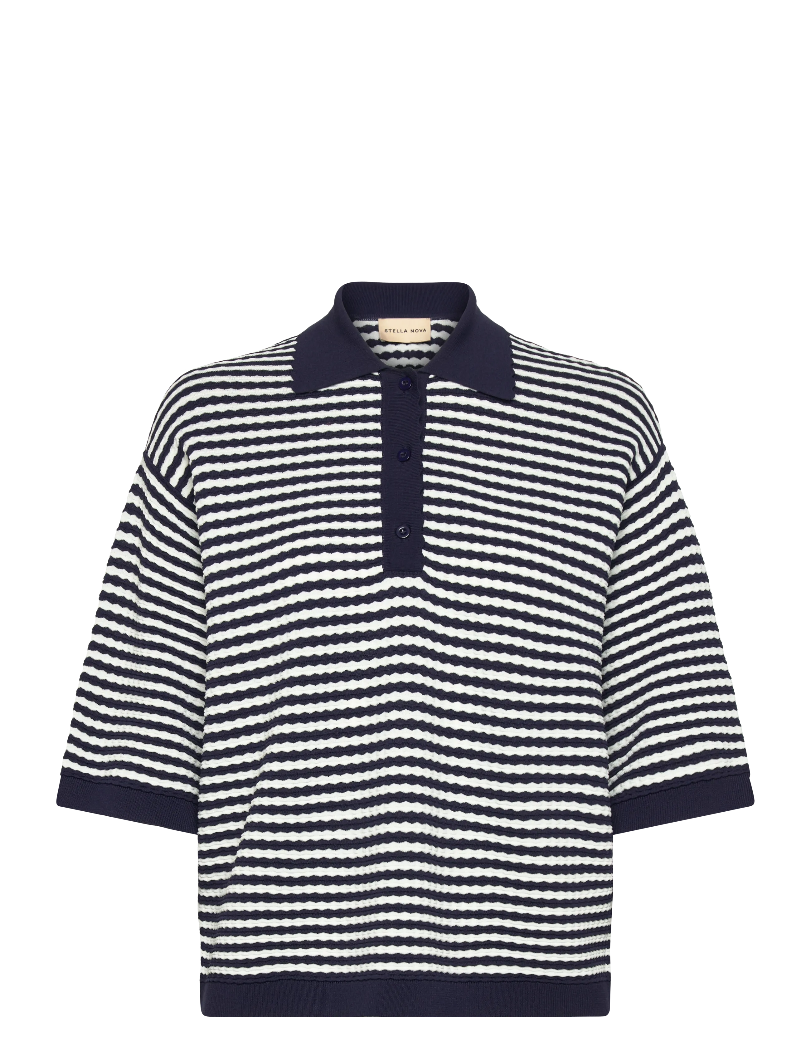 Stella Nova Polo Knit - Stella Nova - 409 NAVY /CREME / navy