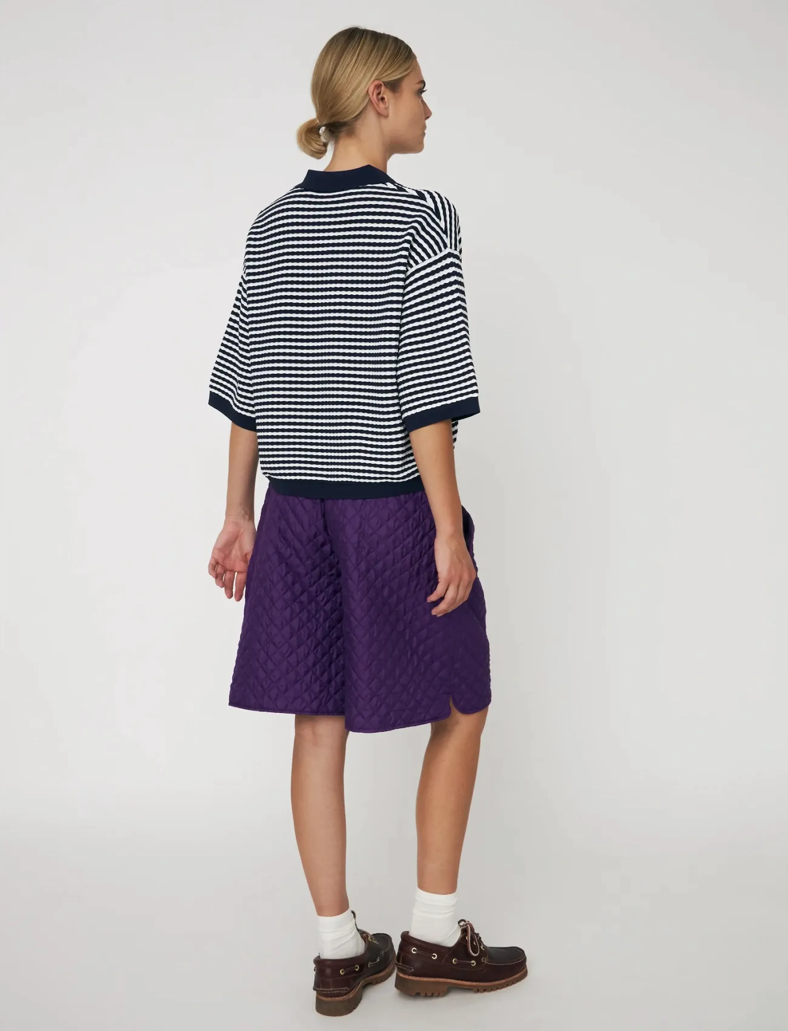 Stella Nova - Polo Knit - t-shirts & tops - 409 navy /creme - 3