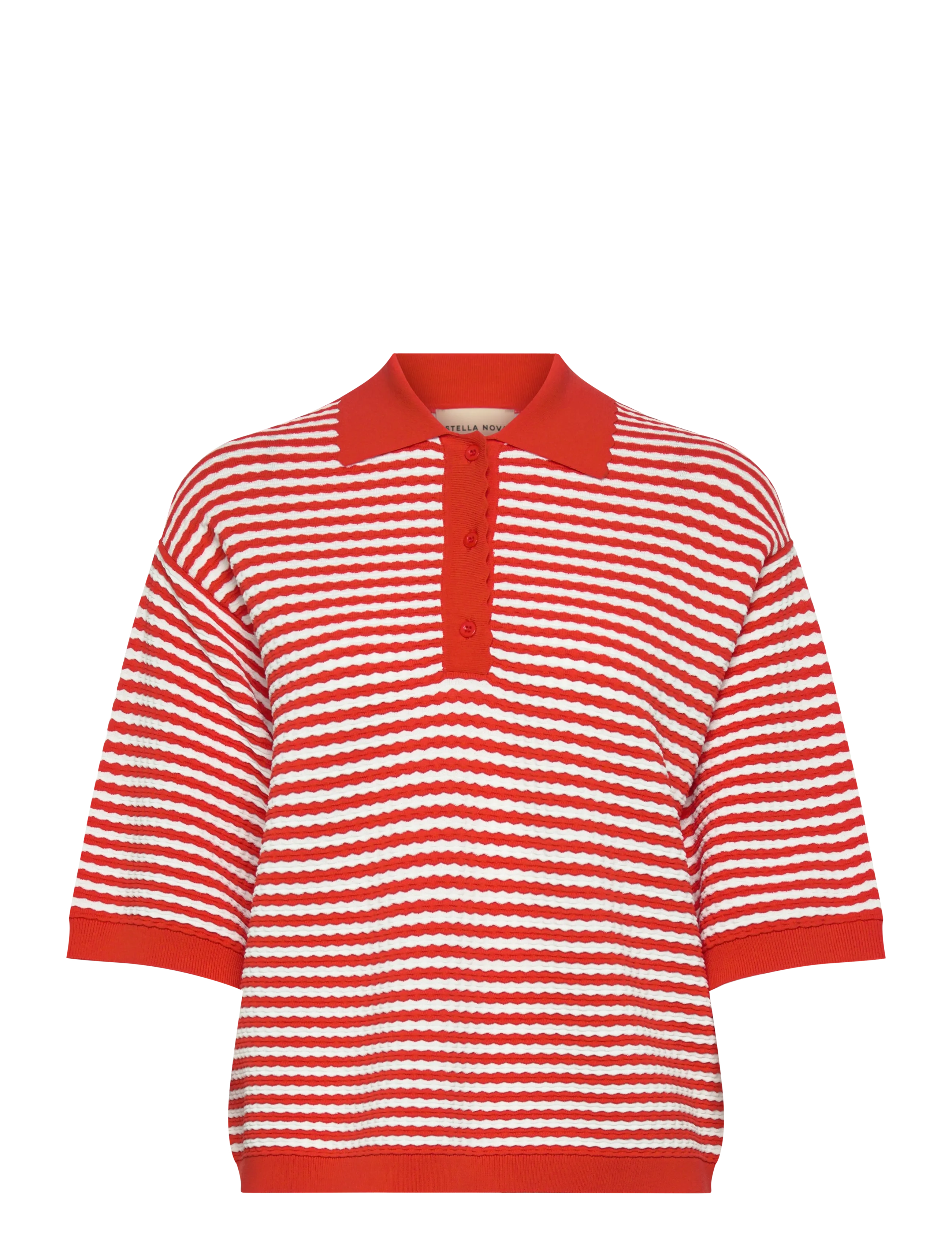 Stella Nova Polo Knit - Stella Nova - 734 RED/ CREME STRIPES / red