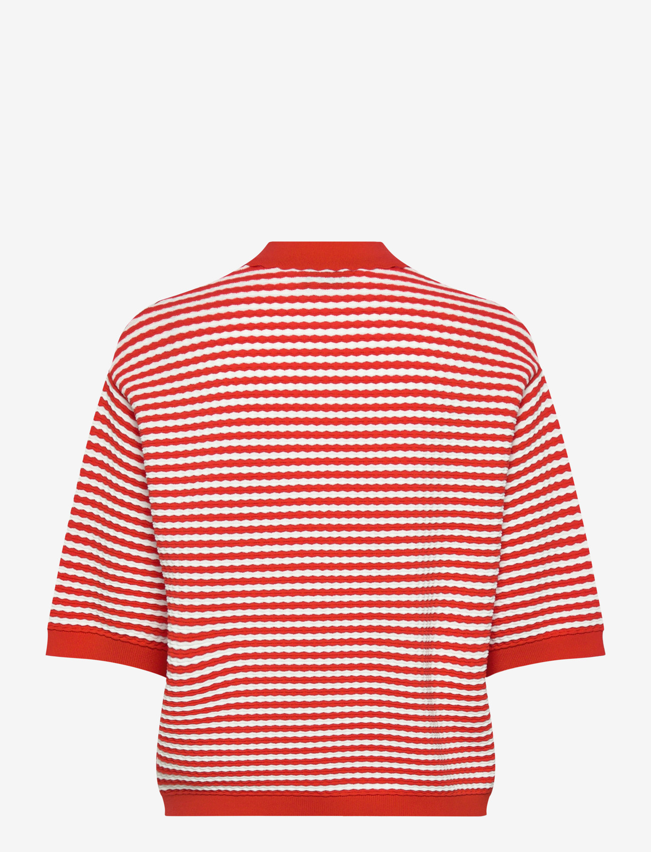 Stella Nova - Polo Knit - pikéer - 734 red/ creme stripes - 2