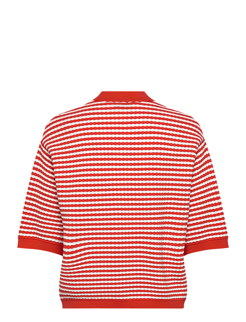 Stella Nova - Polo Knit - pikéer - 734 red/ creme stripes - 2