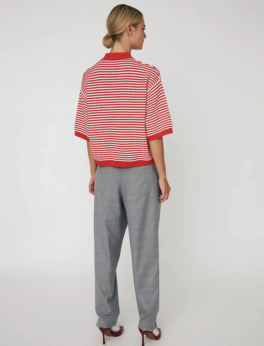 Stella Nova - Polo Knit - poloskjorter - 734 red/ creme stripes - 3