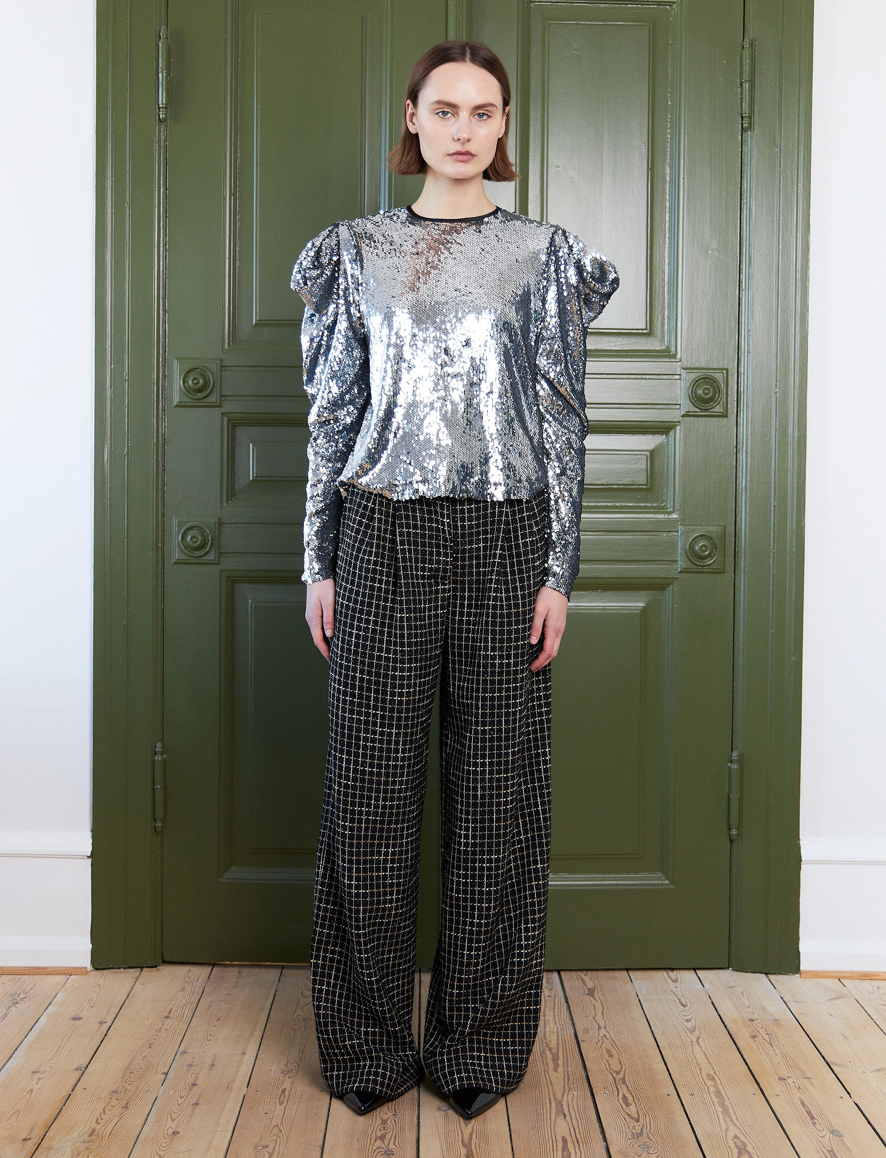 Stella Nova Sequins Blouse, 38, Silver, Bluser > Langærmede, Dame