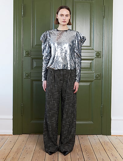 Stella Nova Sequins blouse - Pikkade varrukatega pluusid - SPARKELING STAR / silver