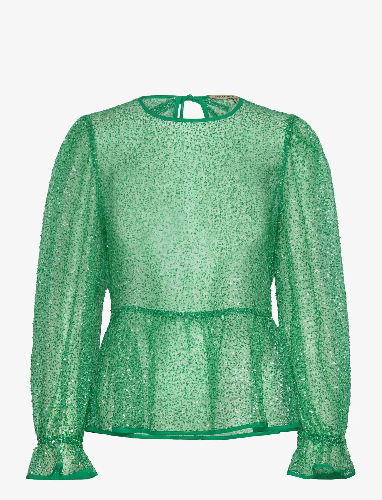 Stella Nova - Sequins blouse - blūzes ar garām piedurknēm - bright mint - 0