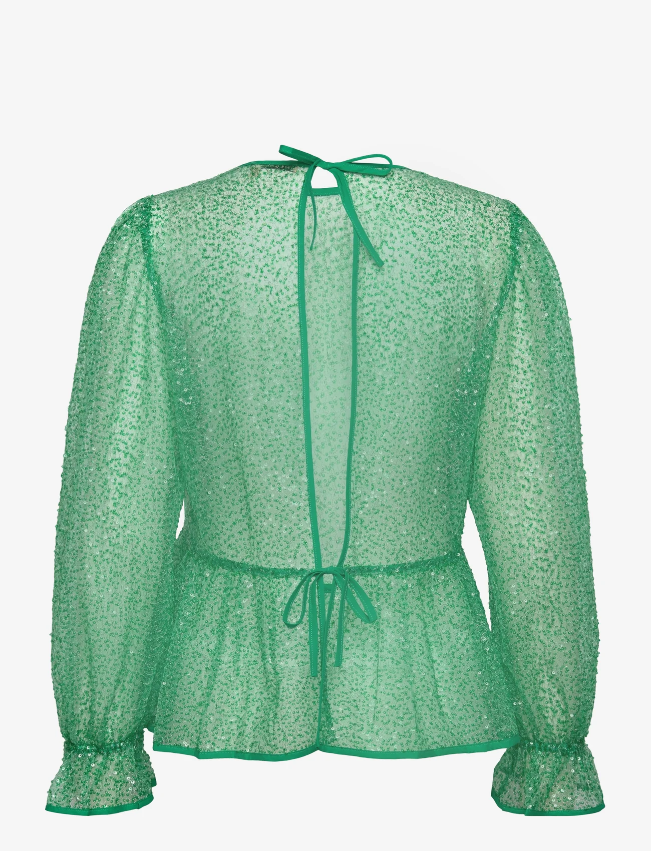 Stella Nova - Sequins blouse - long-sleeved blouses - bright mint - 1