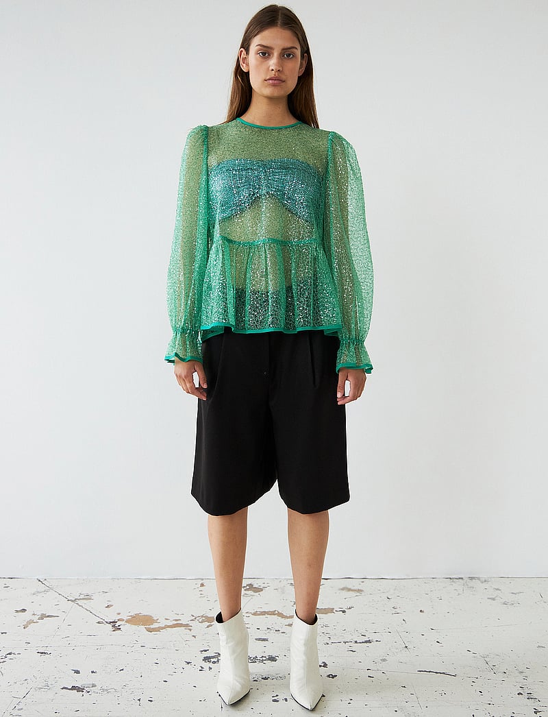 Stella Nova - Sequins blouse - pikkade varrukatega pluusid - bright mint - 0