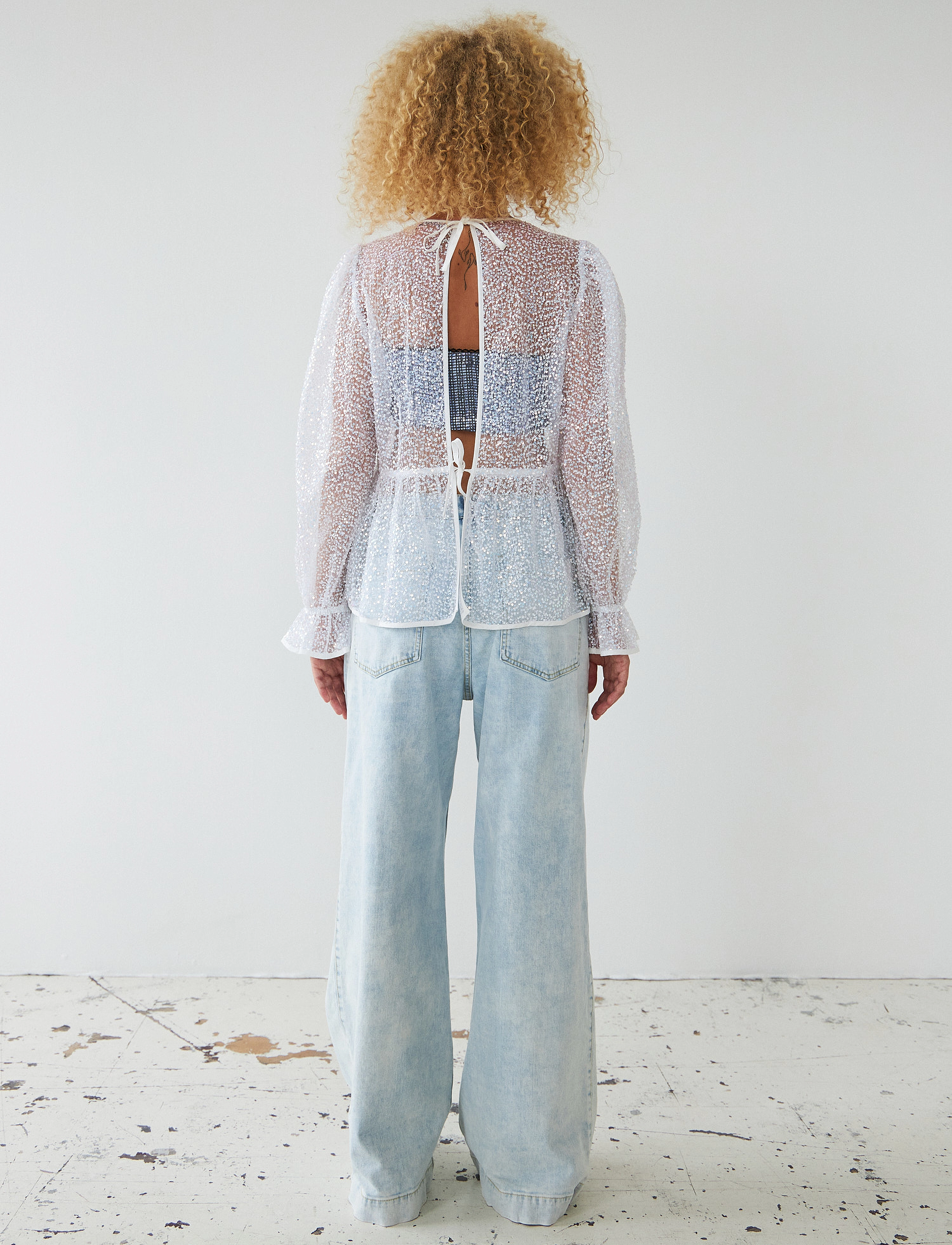 Stella Nova - Sequins blouse - mother of pearl - 3