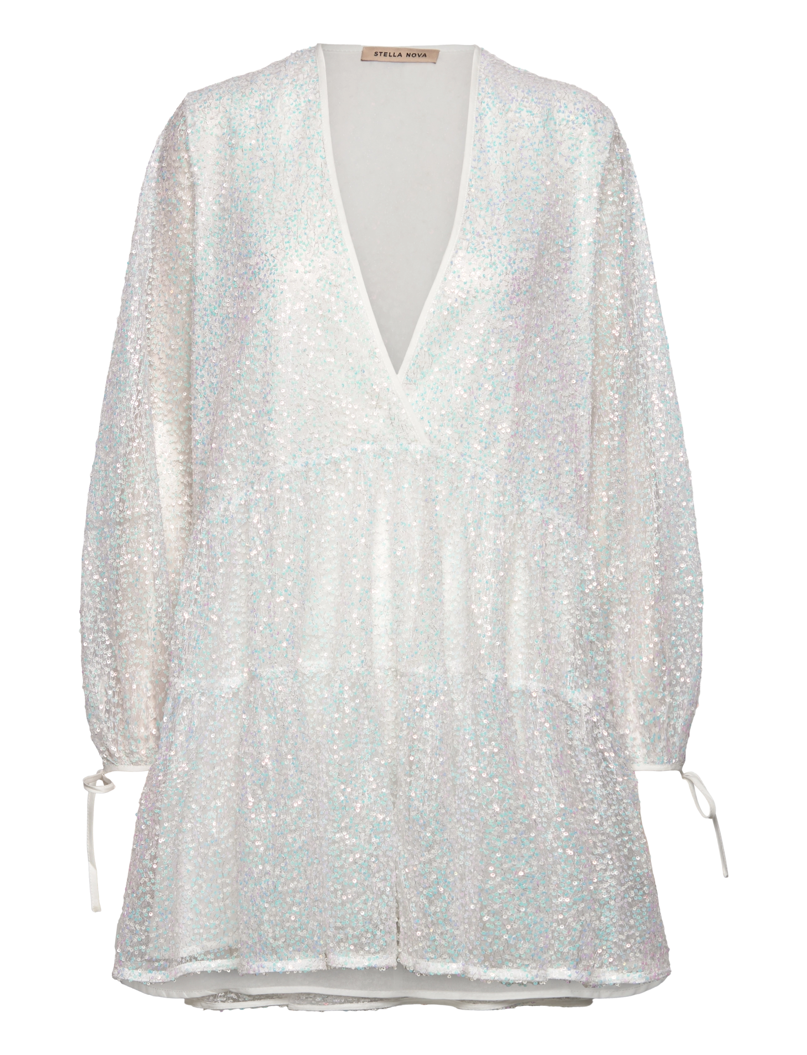 STELLA NOVA Sequins Mini Kleid Weiß - 34 - Damen