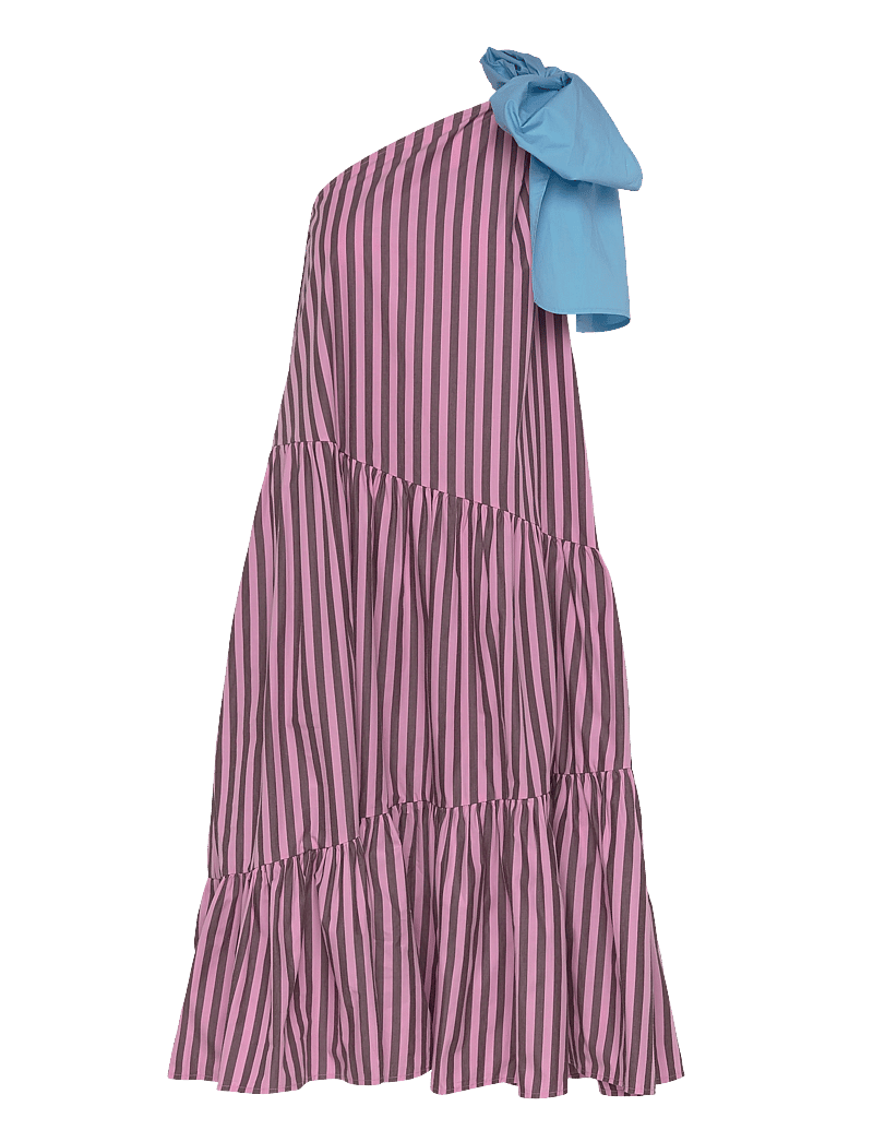 Stella Nova - Striped Bow Maxi Dress - maxi dresses - 559 purple - 1