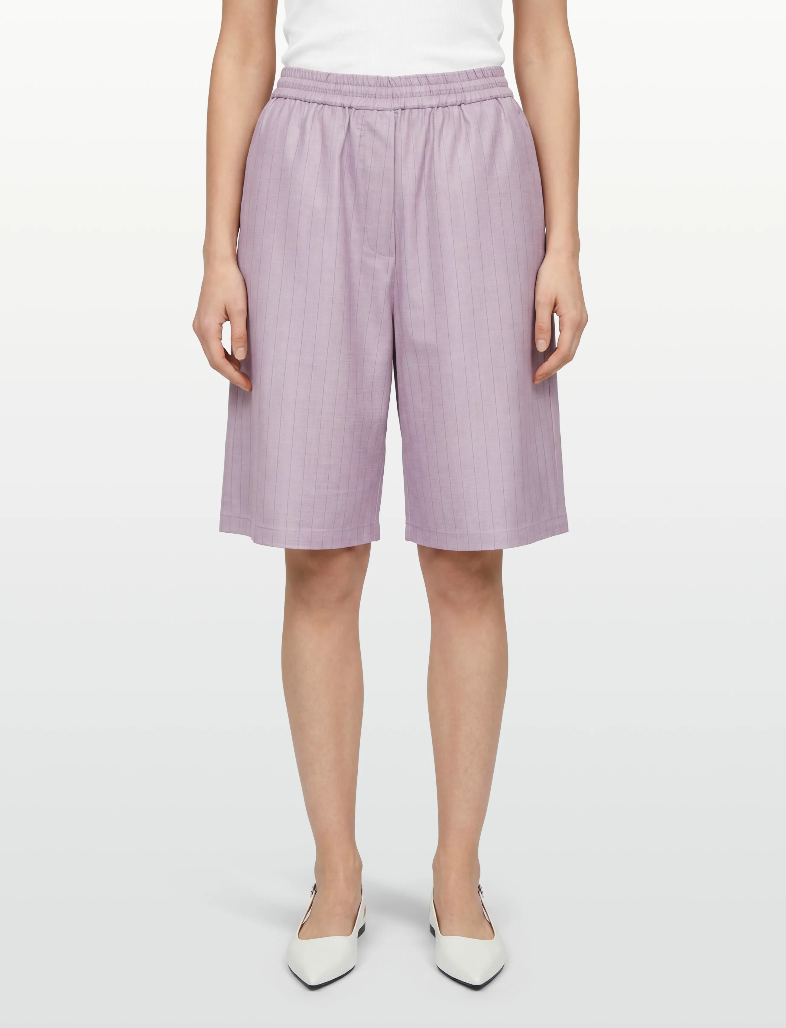 Stella Nova - Striped Suiting Shorts - bermuda-shortsit - light purple - 3