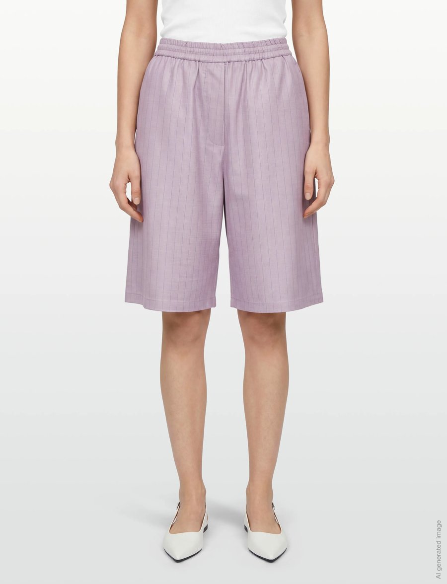 Stella Nova - Striped Suiting Shorts - bermuda-shortsit - light purple - 3