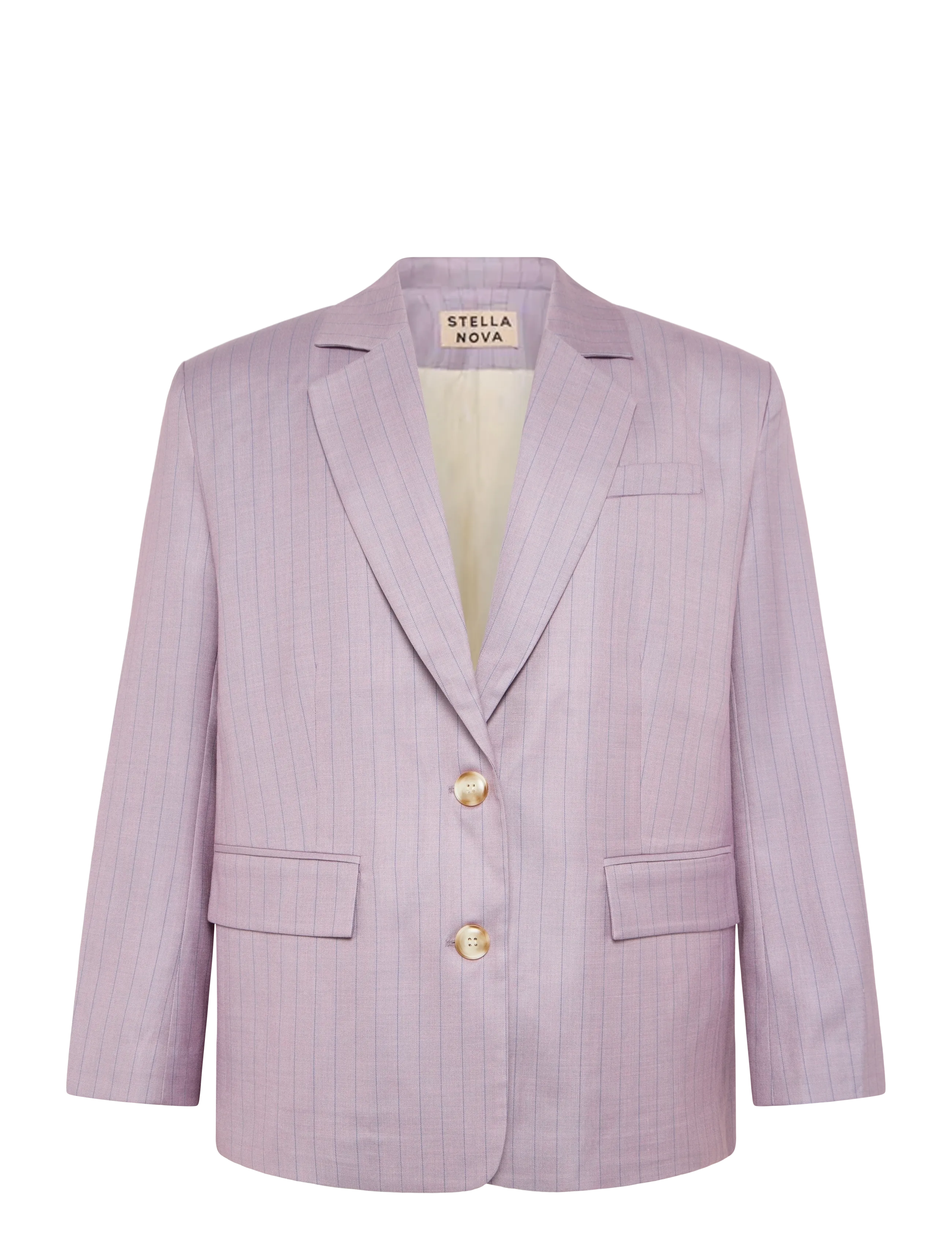 STELLA NOVA Gestreift Oversized Blazer Lila - 38 - Damen