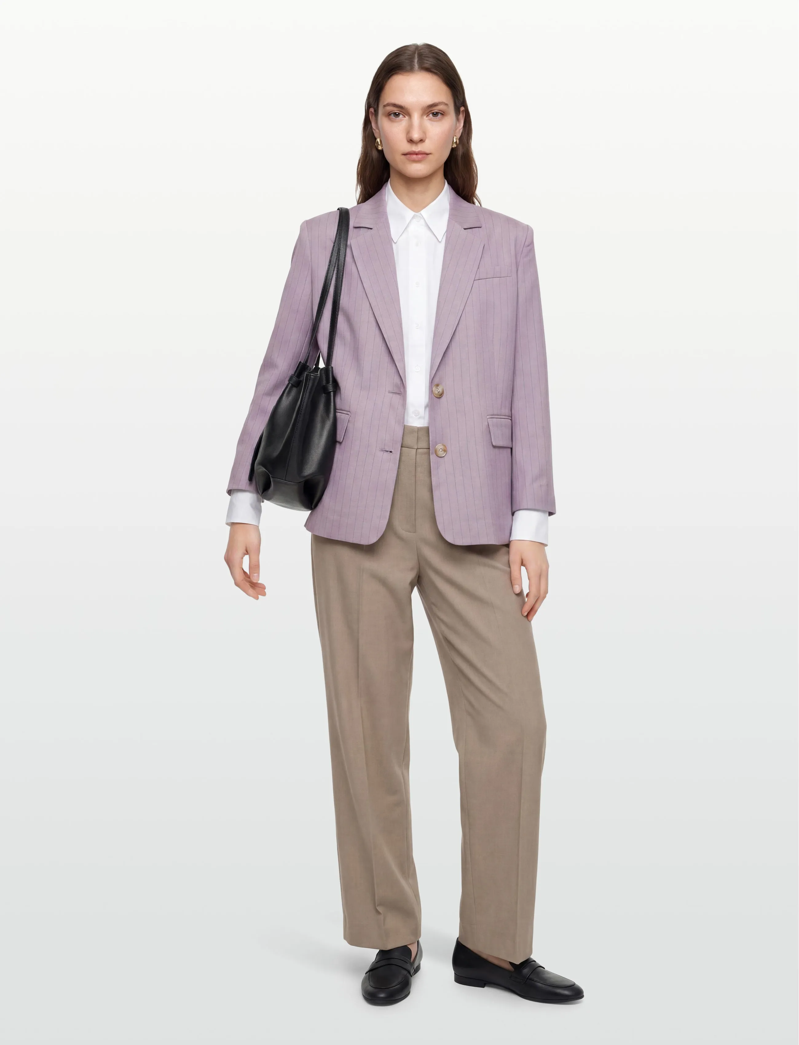 Stella Nova Striped Oversized Blazer, 36, Lila - Frauen