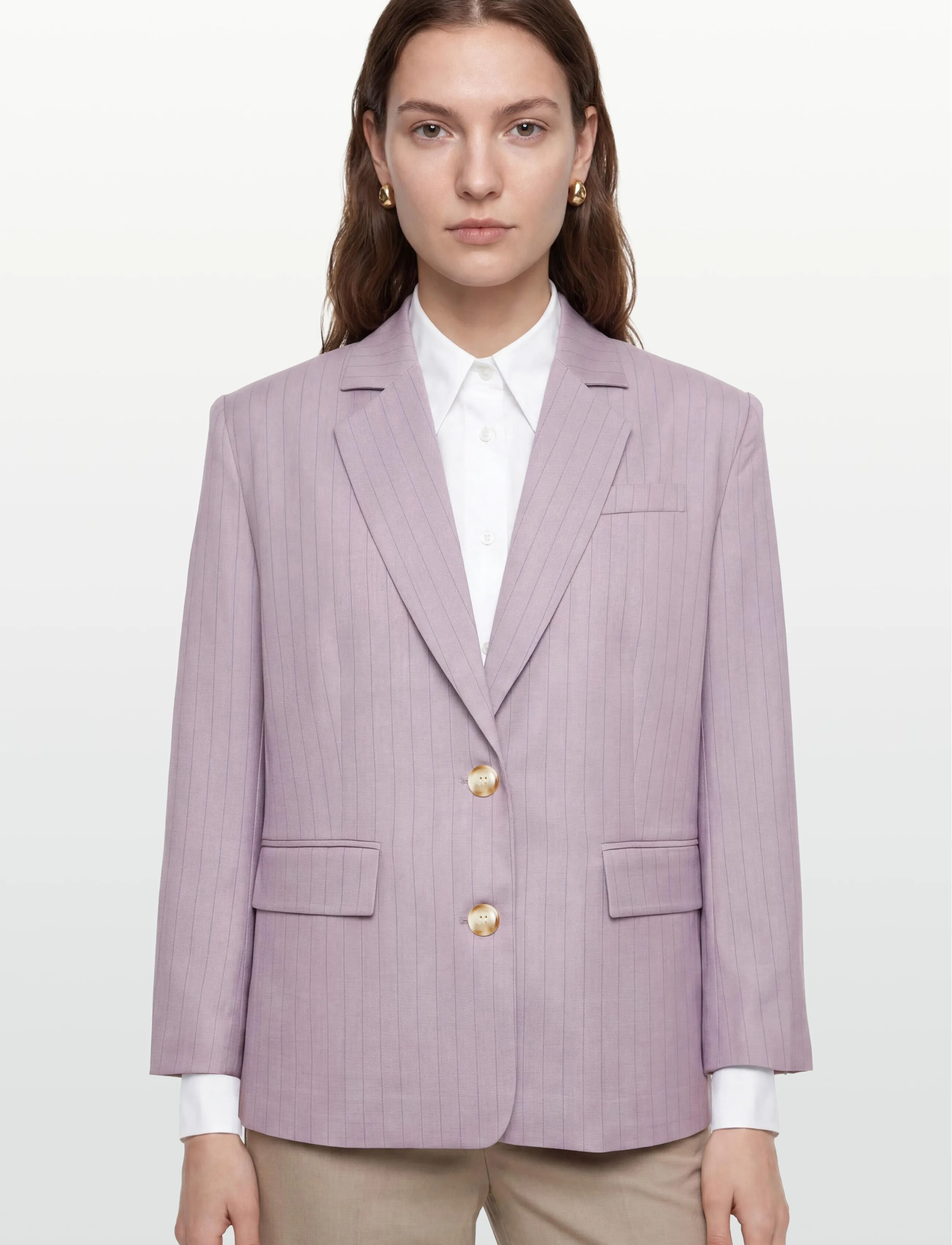 Stella Nova - Striped Oversized Blazer - enkelknäppta kavajer - light purple - 3