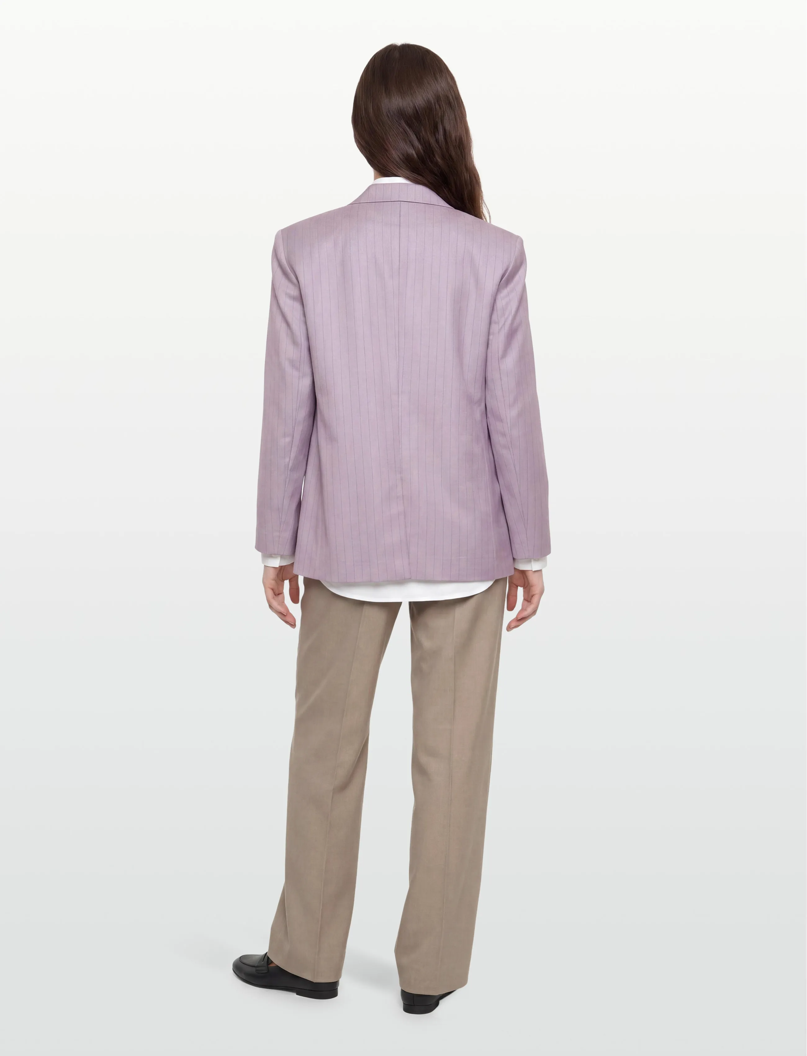 Stella Nova - Striped Oversized Blazer - enkelknäppta kavajer - light purple - 4