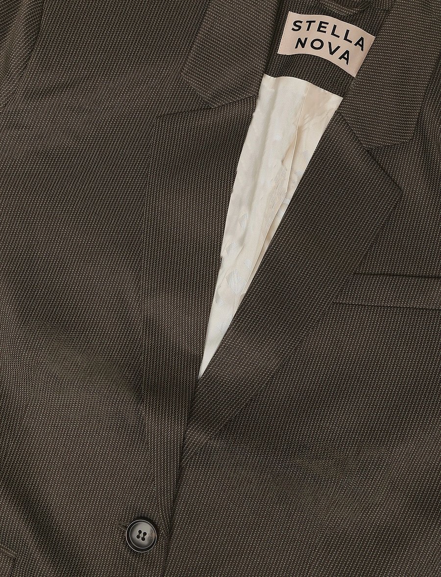 Stella Nova - Oversized Blazer - enkelknäppta kavajer - army - 4