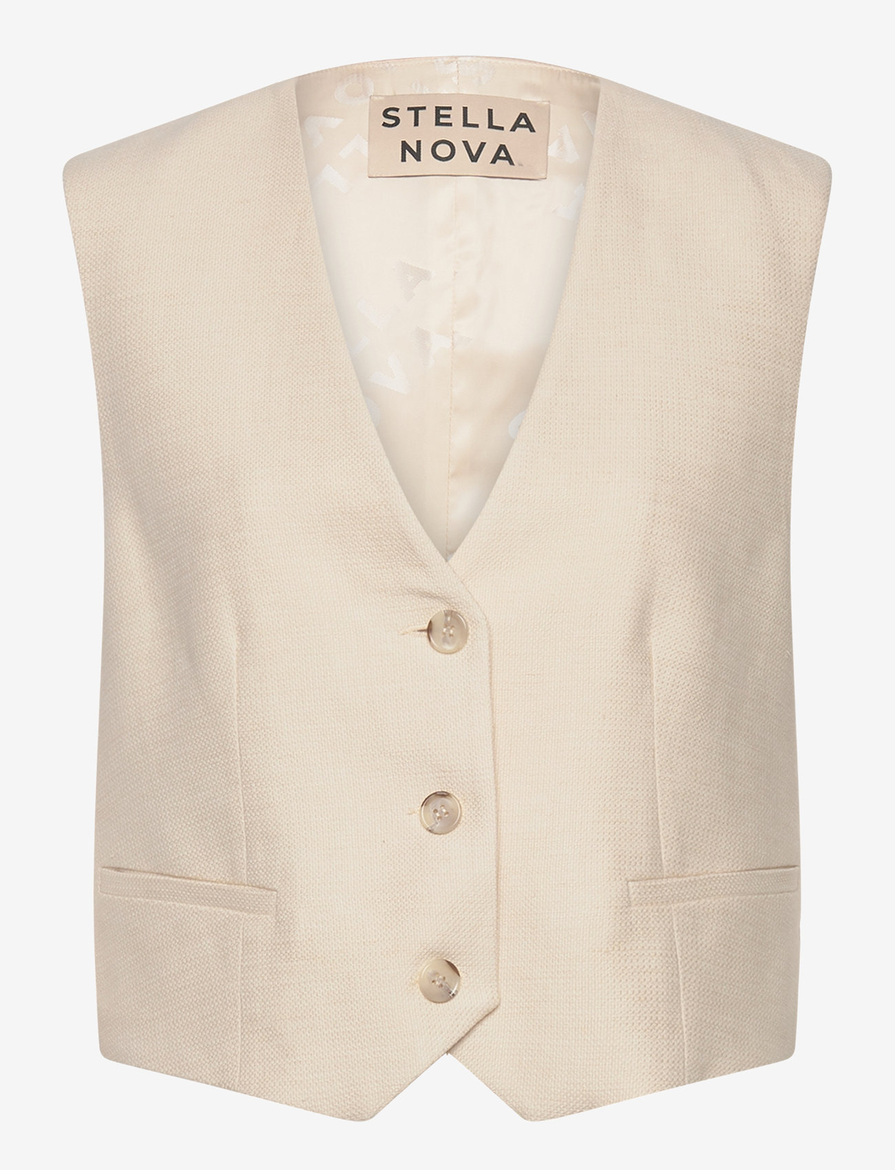 Stella Nova - Tailored tuxedo vest - vanilla - 0