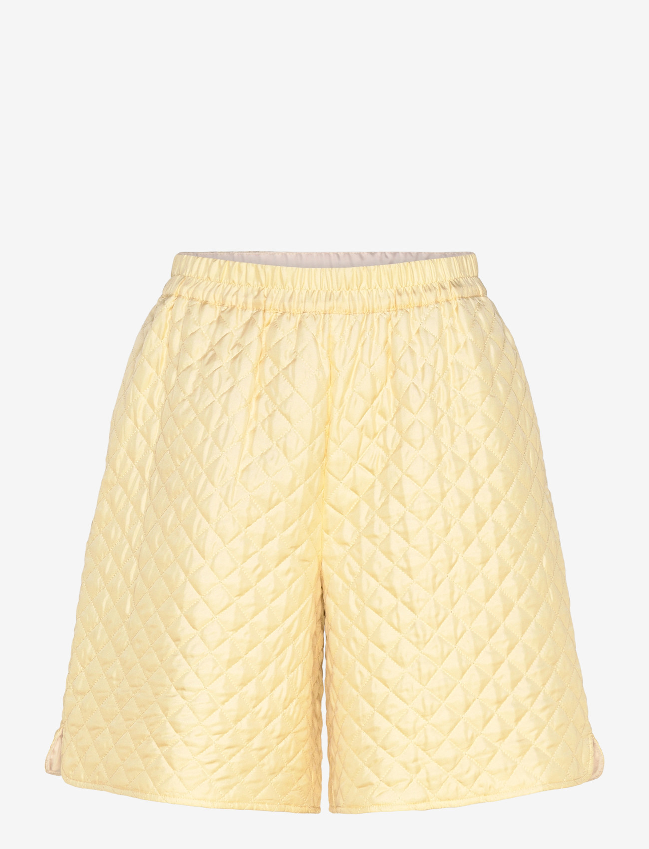 Stella Nova - Quilted Silk Shorts - casual shorts - 133 soft yellow - 1