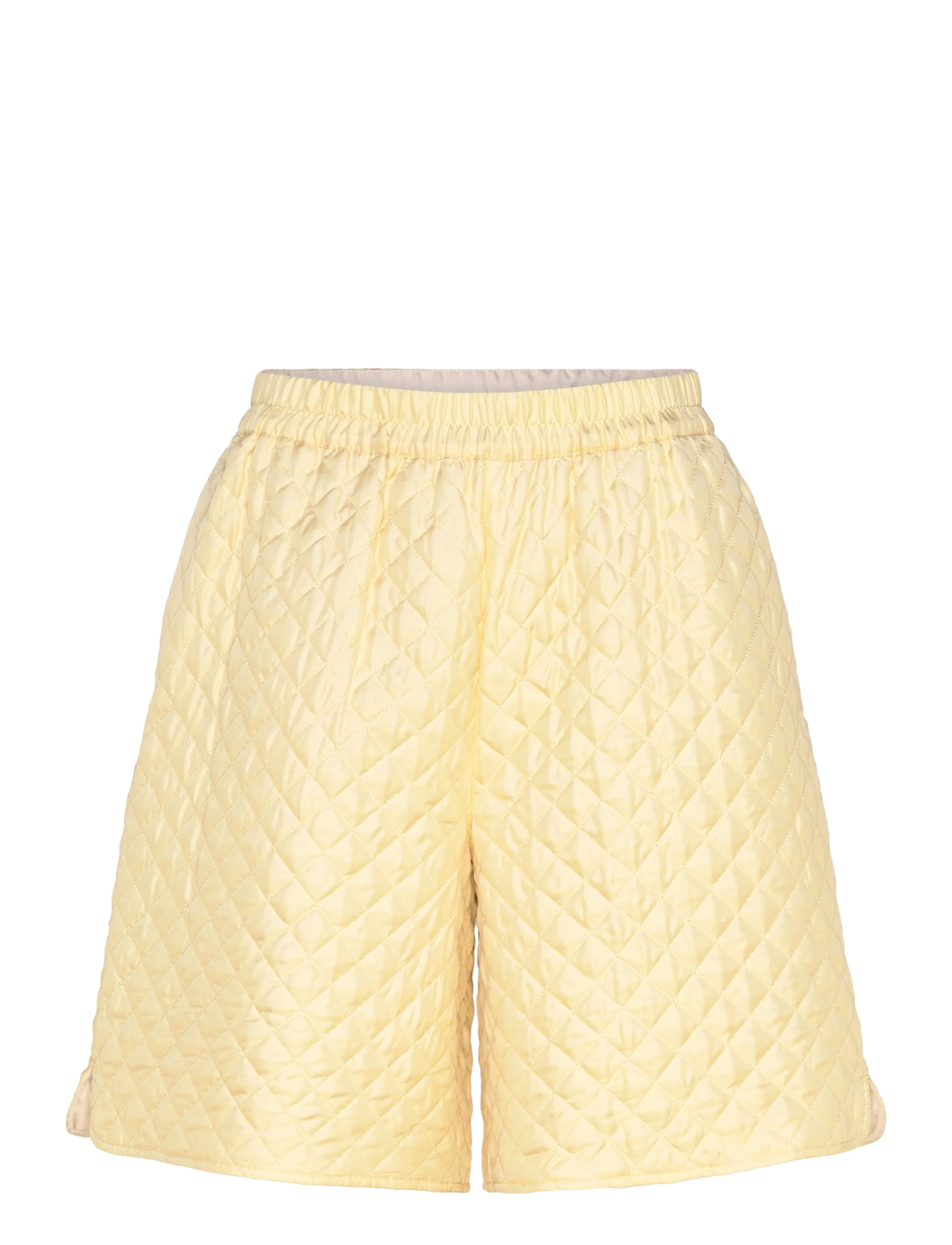 Stella Nova Quilted Silk Shorts - Festival outfit - 133 SOFT YELLOW / yellow