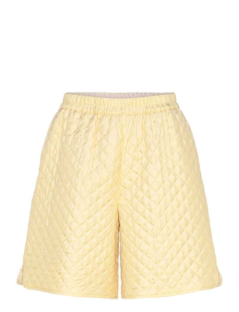 Stella Nova - Quilted Silk Shorts - casual shorts - 133 soft yellow - 1