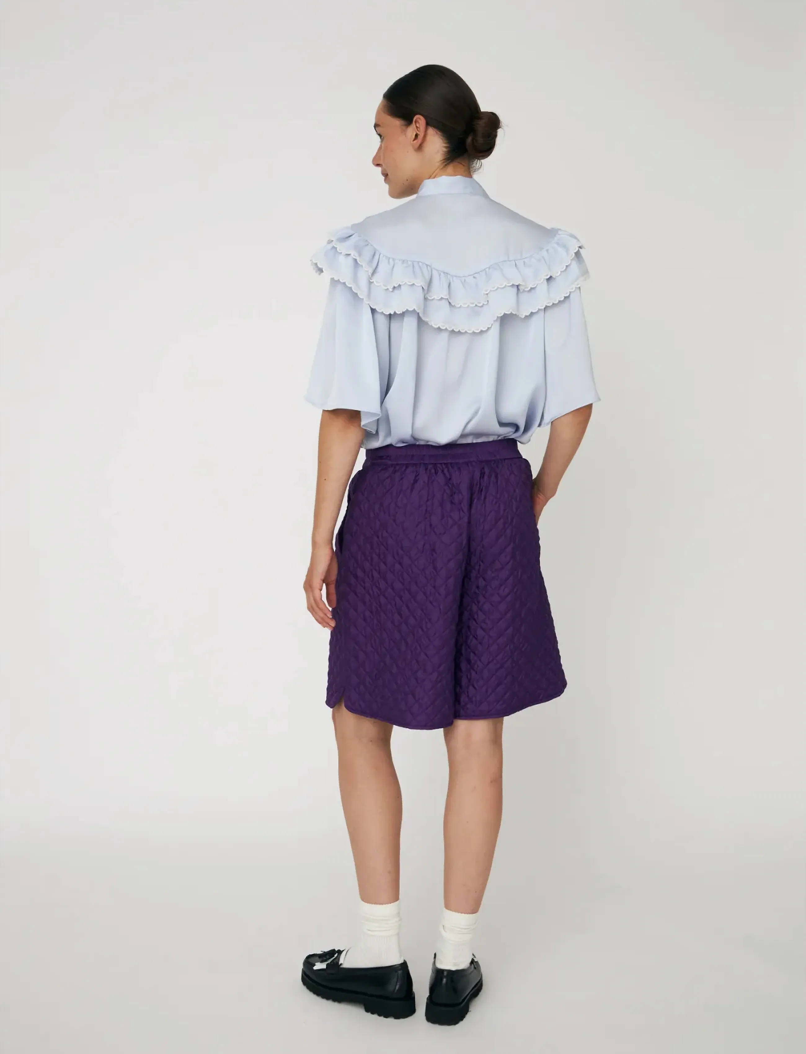 Stella Nova - Quilted Silk Shorts - lühikesed vabaajapüksid - 542 seductive purple - 3