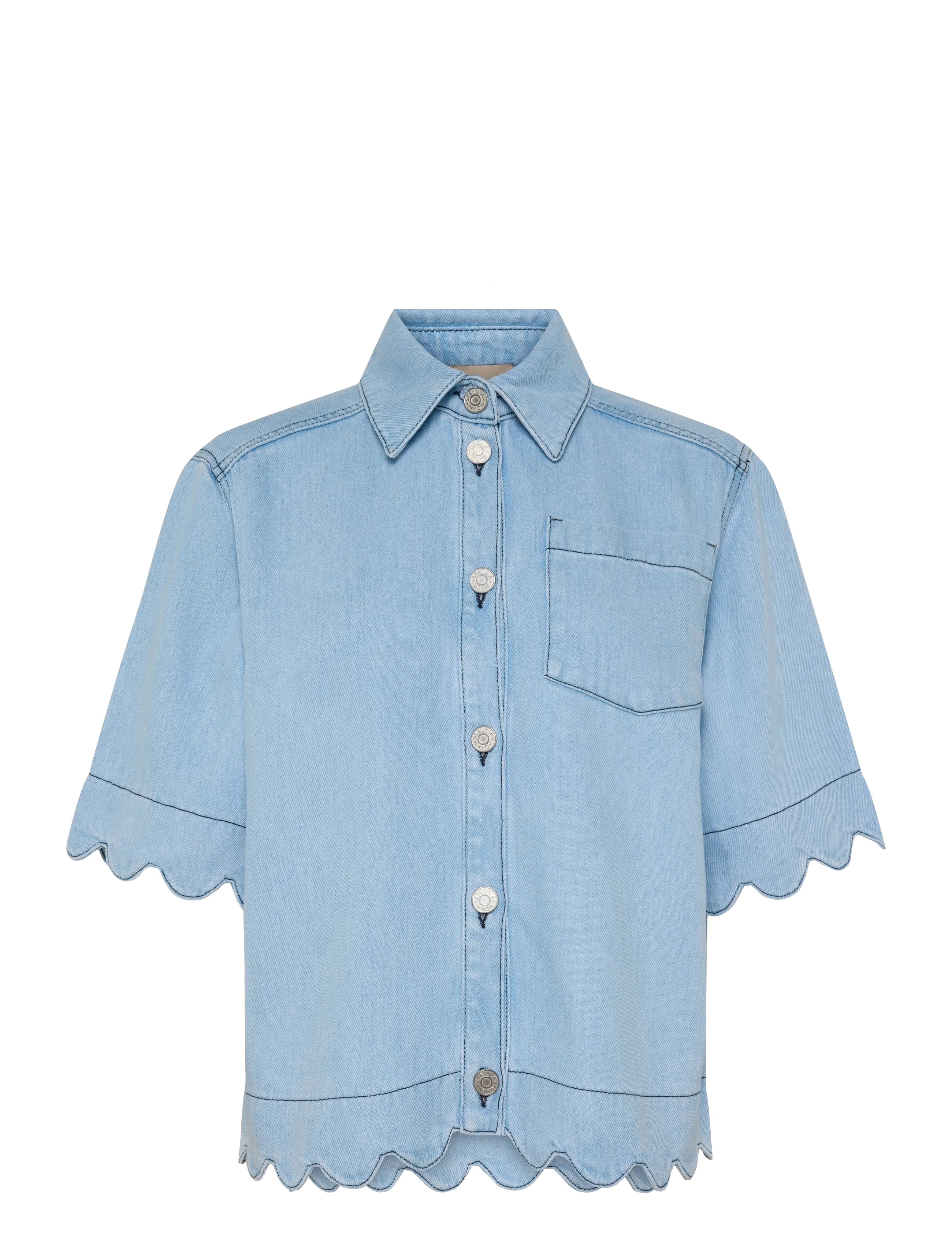 Stella Nova Soft Denim Shirt, 38, Blue, Skjorter > Kortærmede, Dame
