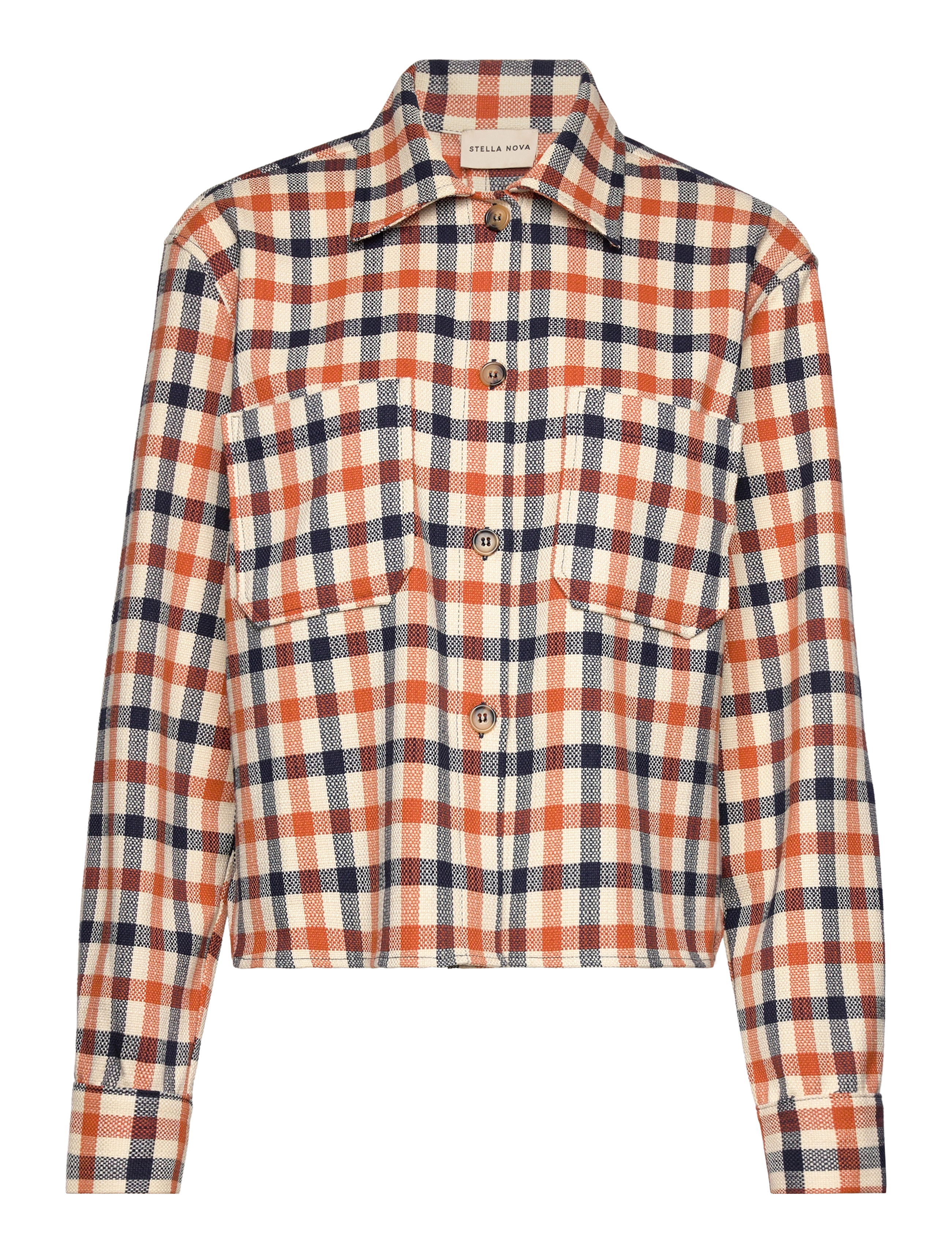 NAVY/RED/CREME CHECK