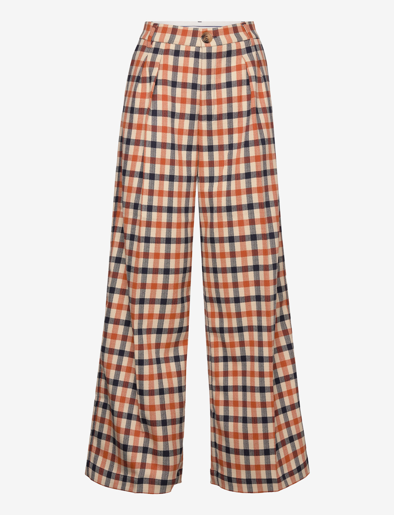 Stella Nova - Checked wide pants - navy/red/creme check - 0